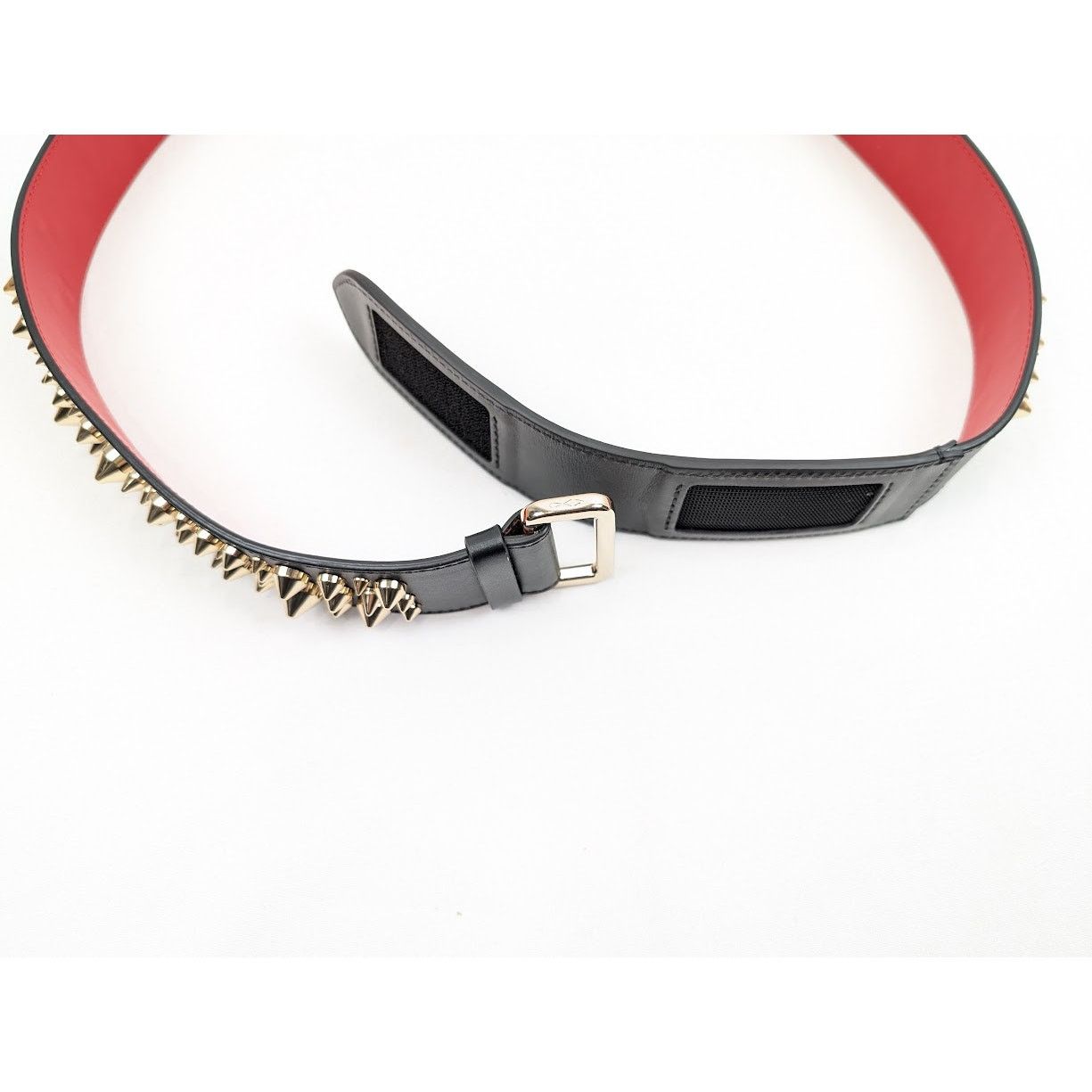 Christian Louboutin o1rshd1 Size: 100 / Calf Spikes Loubi Belt Black/Loubi/Gold Size 38 - 11 Thumbnail