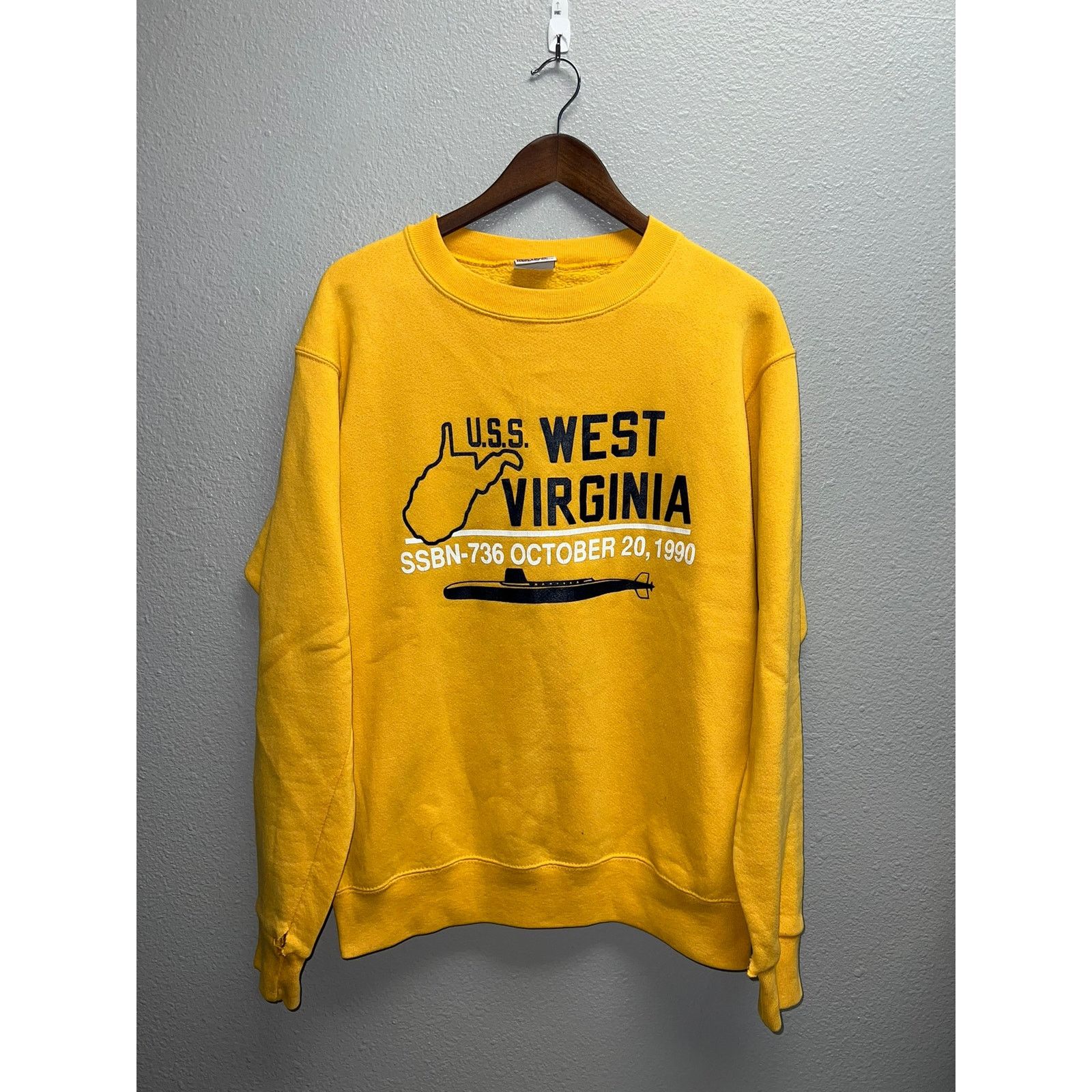 Vintage Vintage Submarine Sweatshirt USS West Virginia Crewneck 90s Size US L / EU 52-54 / 3 - 1 Thumbnail