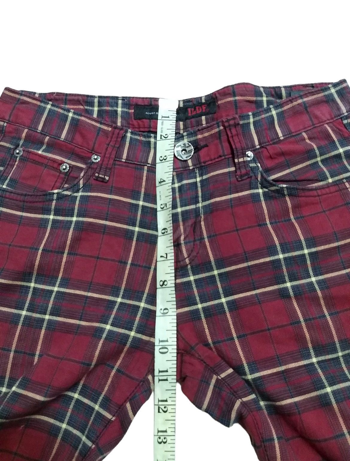 Japanese Brand SICK💥ILDF PUNK GOTHIC CHECKERED JEANS Size US 31 - 6 Thumbnail