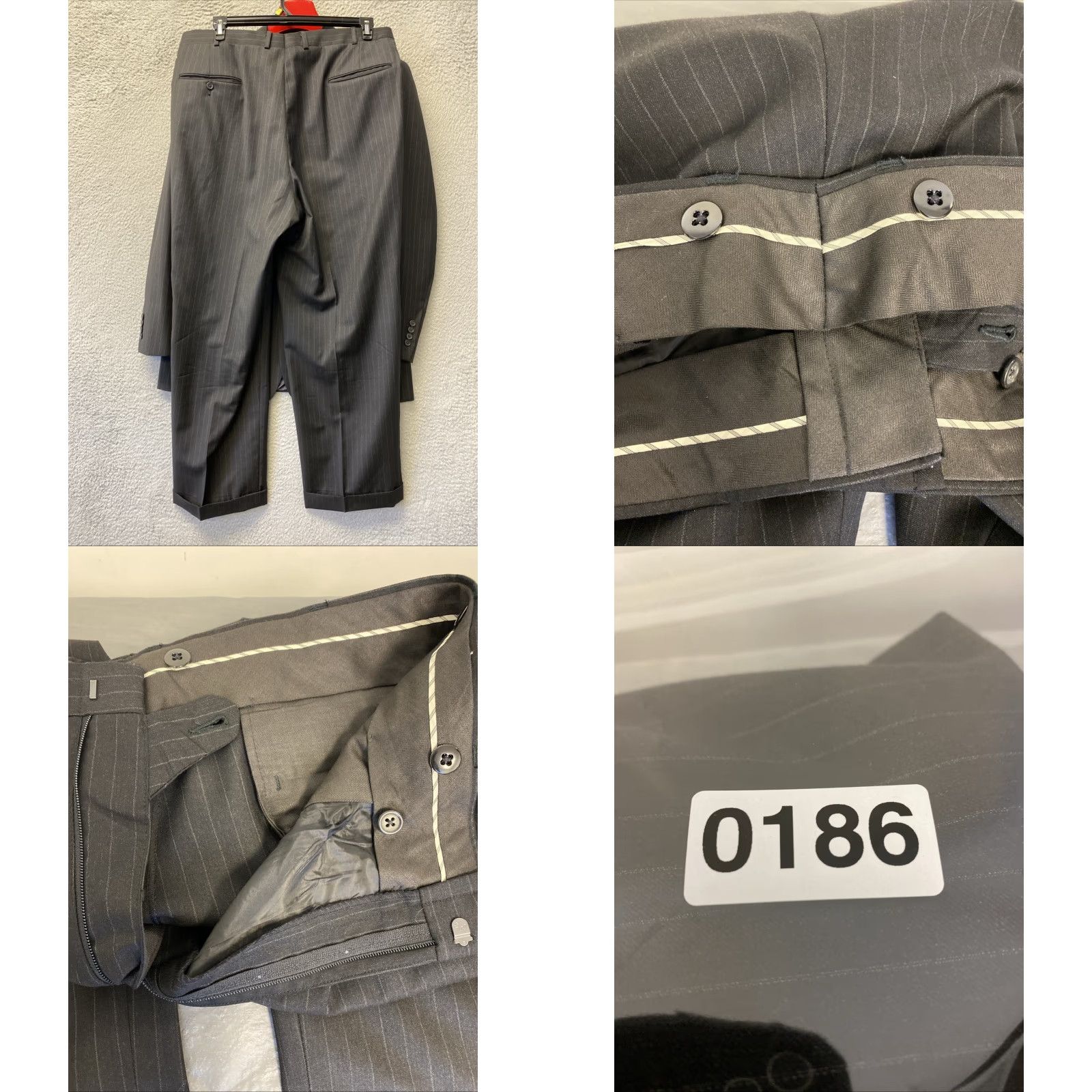 Southwick Southwick Wool Suit 43 R Pants 38x34 Men’s Gray Stripped USA 2 Piece Regular Wool Suit Size 46R - 11 Thumbnail