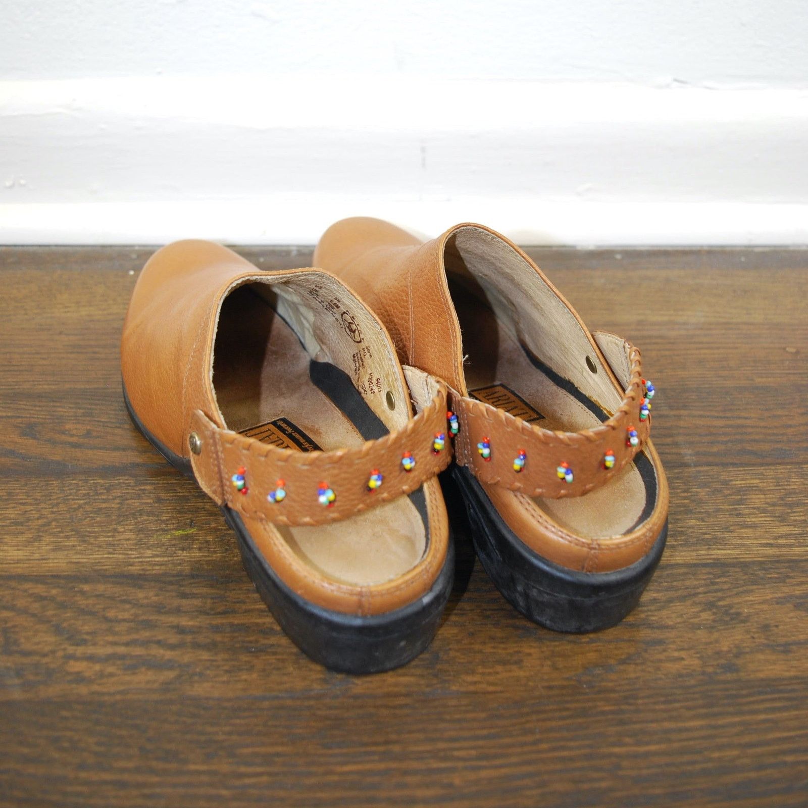 Ariat Ariat Brown Leather Beaded Closed Toe Sling Back Clogs Mules Size US 9 / IT 39 - 7 Thumbnail