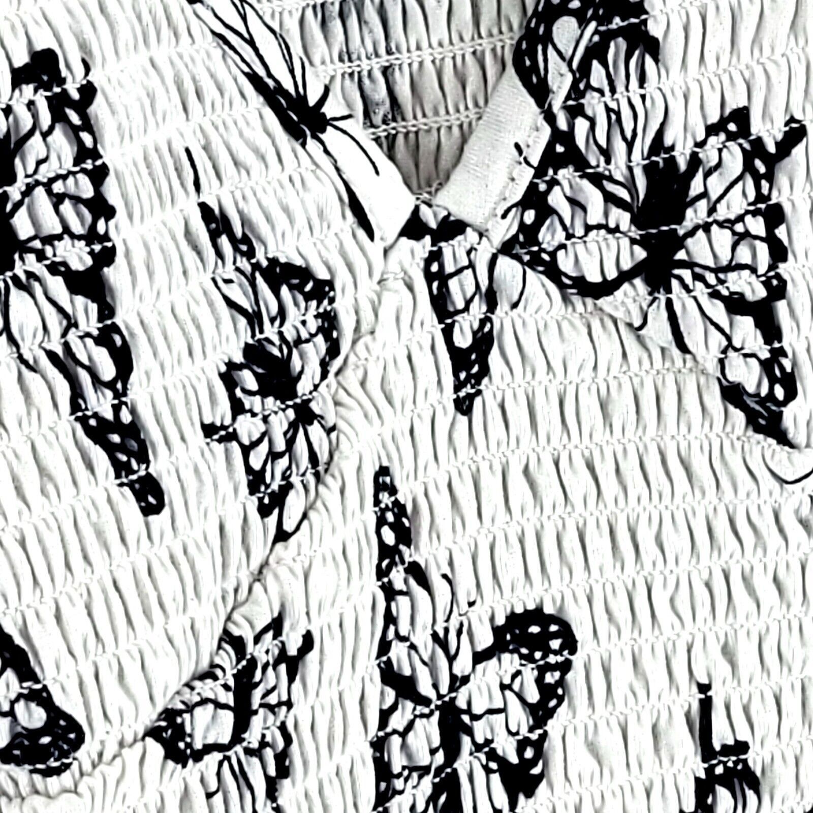 rue21 Rue 21 White Butterfly Black Spaghetti Strap Tank Top Ruffle Size XL / US 12-14 / IT 48-50 - 2 Thumbnail