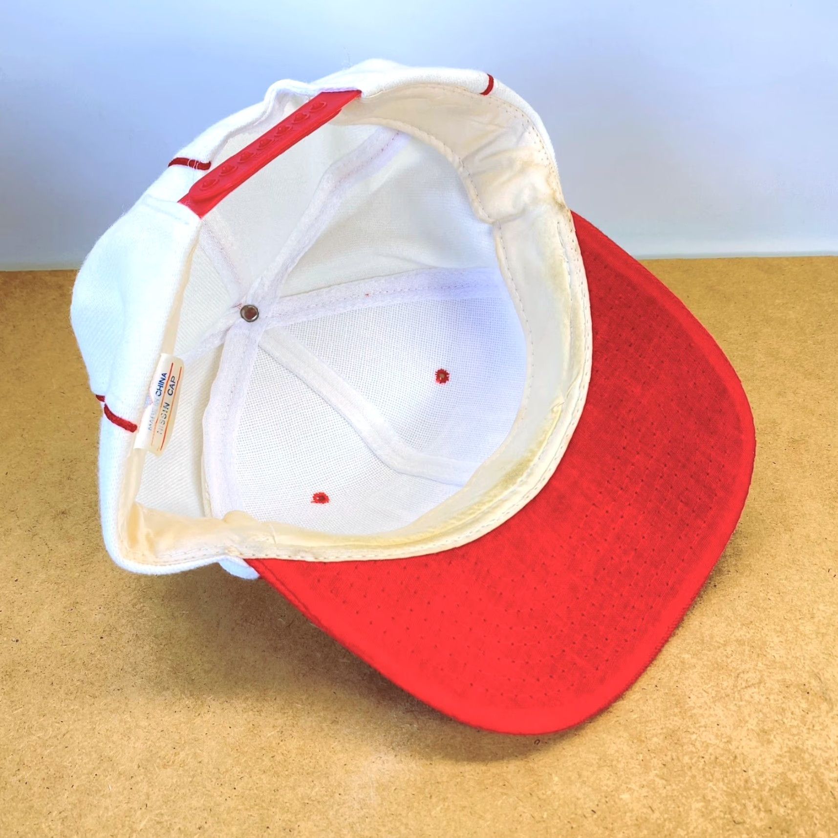 Vintage VINTAGE Nissin Snapback Hat Unisex Adults One Size Beige Red White Blue Pattern: Solid - Adjustable - Vintage Hat for Casual Wear Size ONE SIZE - 6 Thumbnail