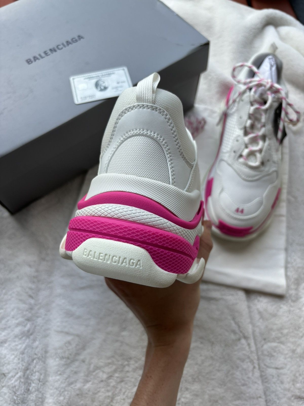 Balenciaga Balenciaga White/Pink Triple S Sneakers Size US 11 / EU 44 - 3 Thumbnail