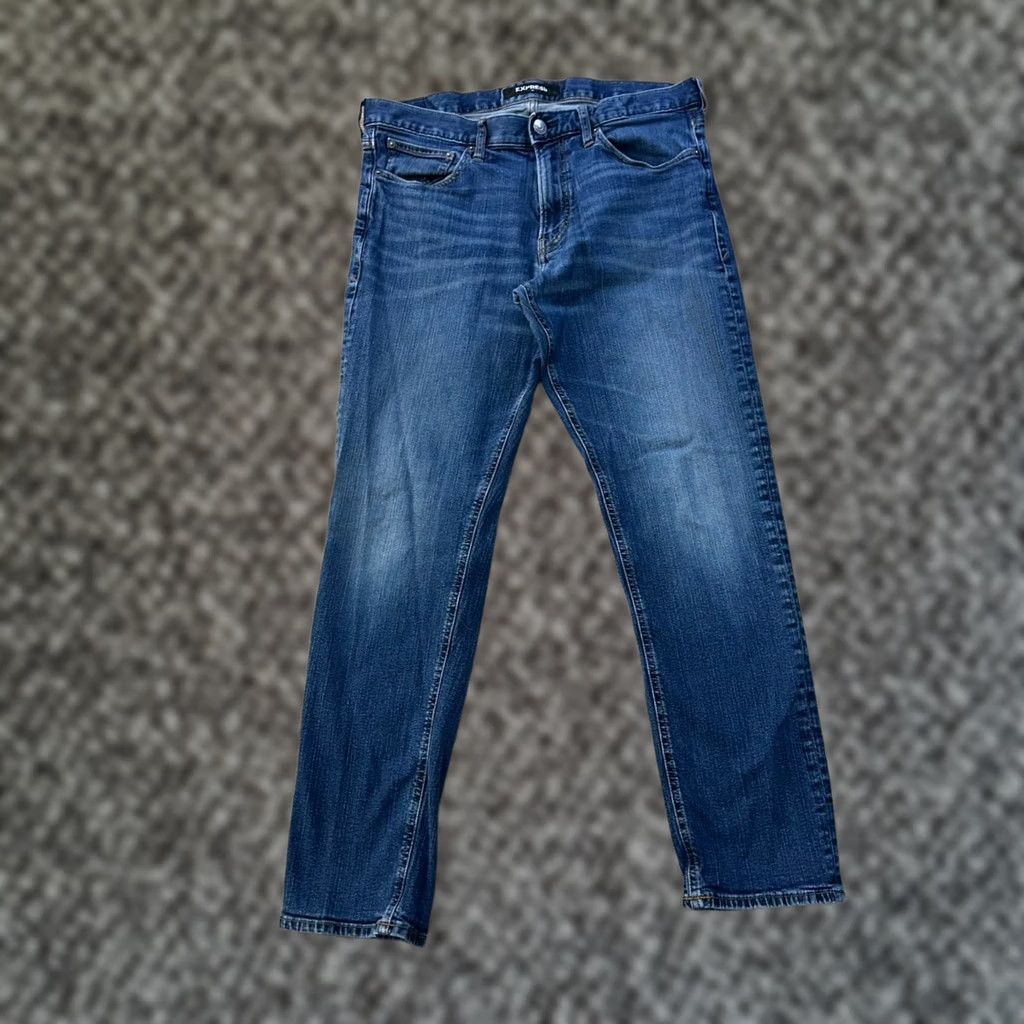Express Express Slim Straight Jeans Men 34x32 Blue Denim Size US 34 / EU 50 - 1 Thumbnail