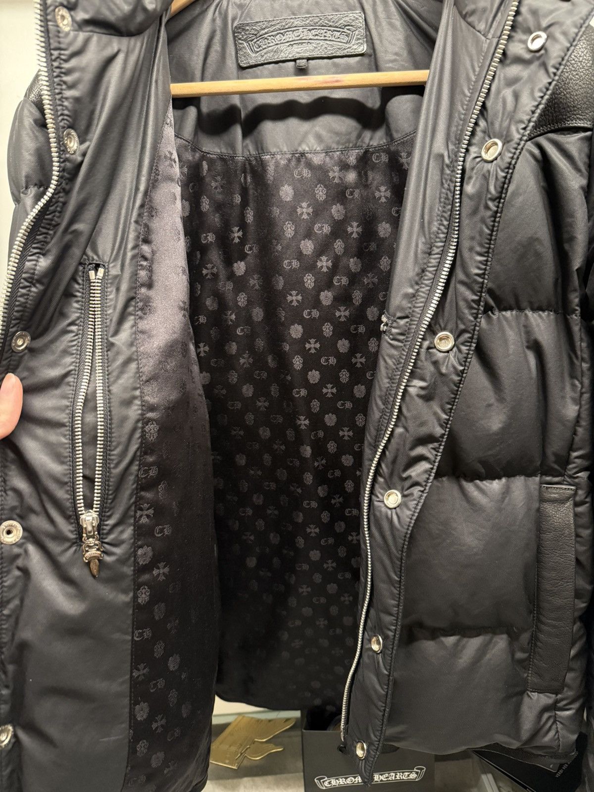 Chrome Hearts Chrome Hearts Leather Fleur goose down jacket Size US L / EU 52-54 / 3 - 11 Thumbnail