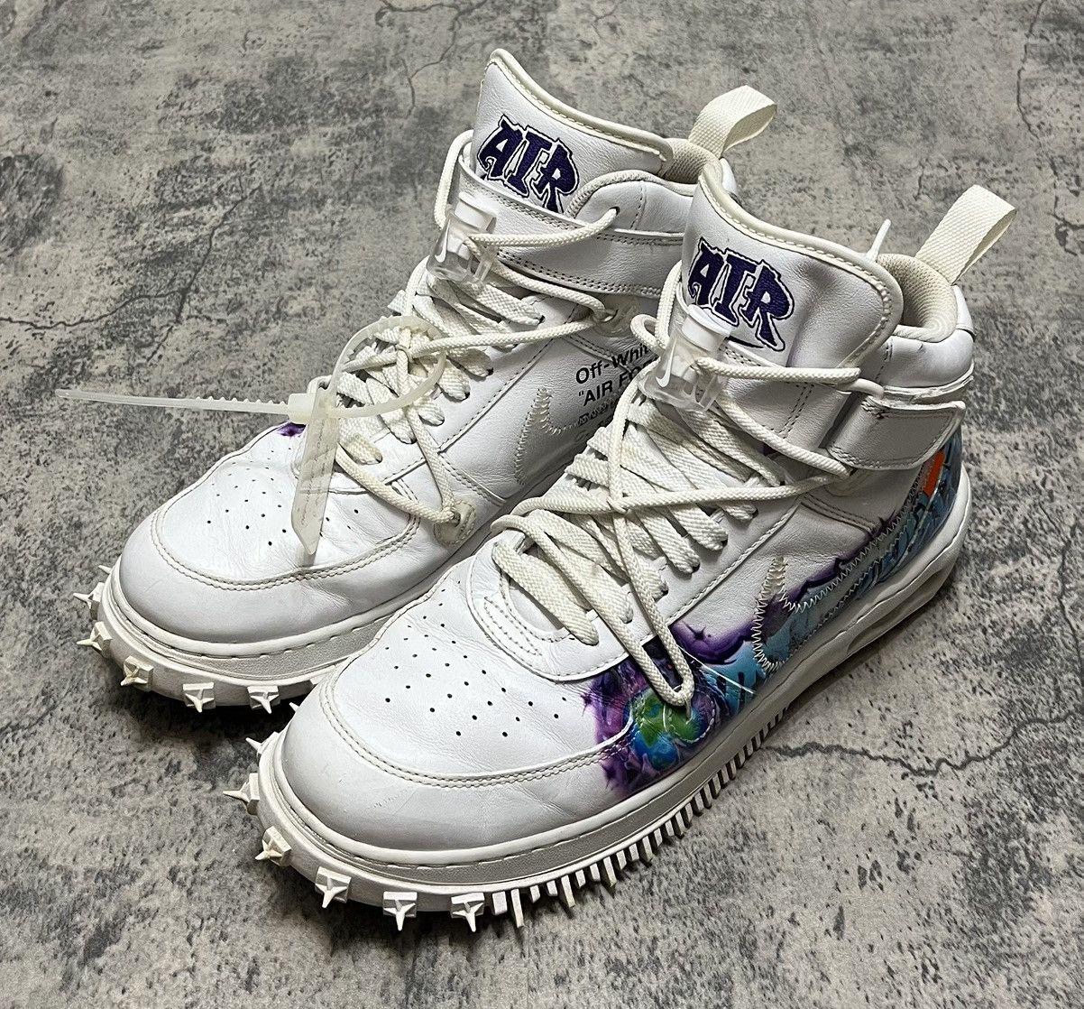 Nike × Off-White Off White x Nike Air Force 1 Mid Graffiti Sneakers Size US 11.5 / EU 44-45 - 2 Thumbnail