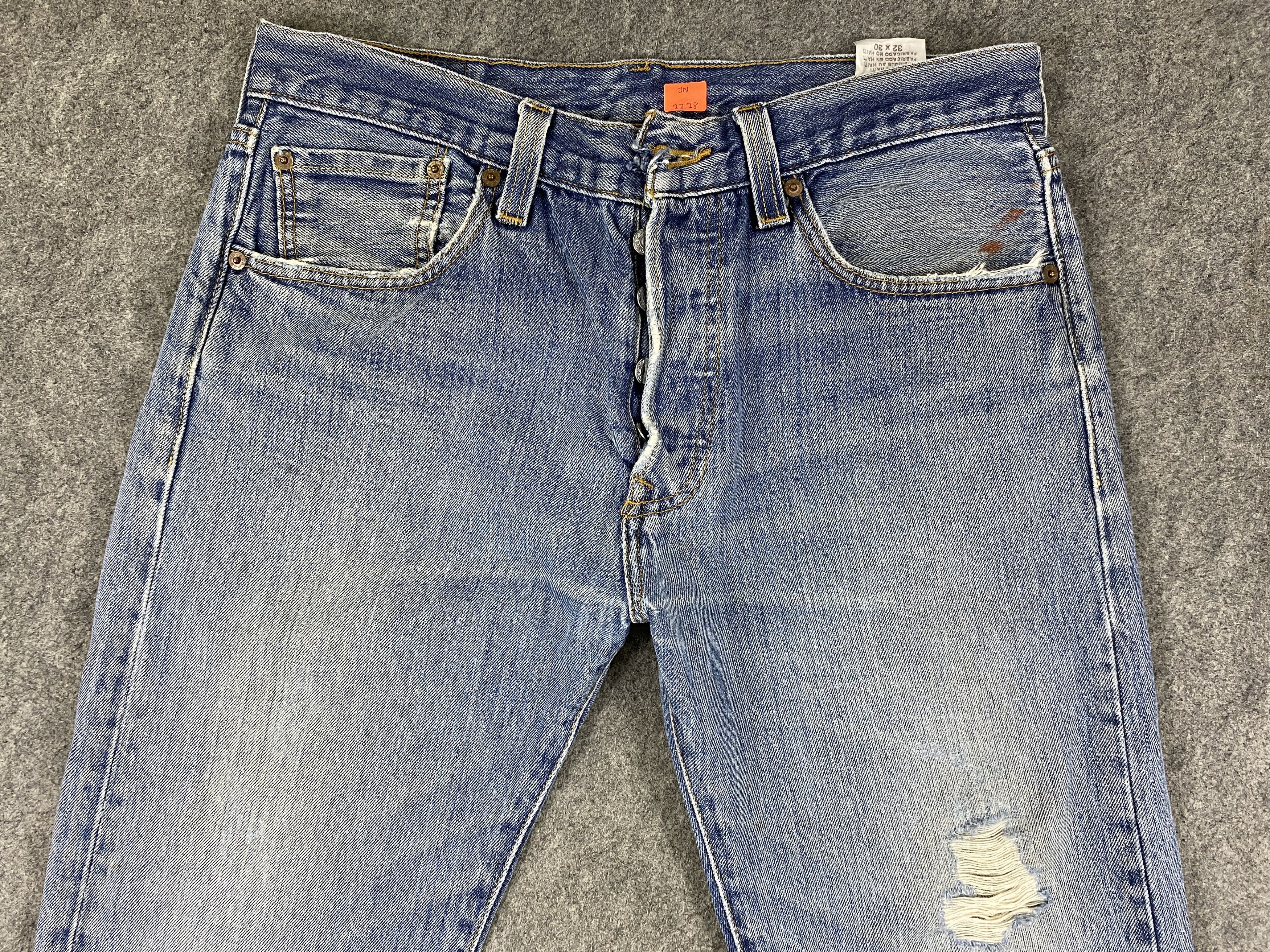 Levi's Distressed Blue Vintage Levi's 501 33x29 Denim -JN2228 Size US 33 - 3 Thumbnail