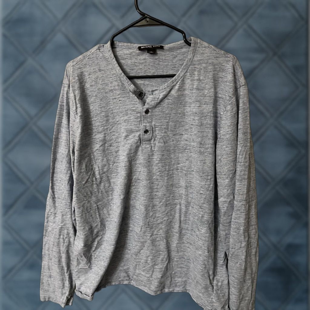 Michael Kors Michael Kors Shirt Men 2XL Blue Henley Long Sleeve Logo Regular Fit Mens Size US XXL / EU 58 / 5 - 1 Thumbnail