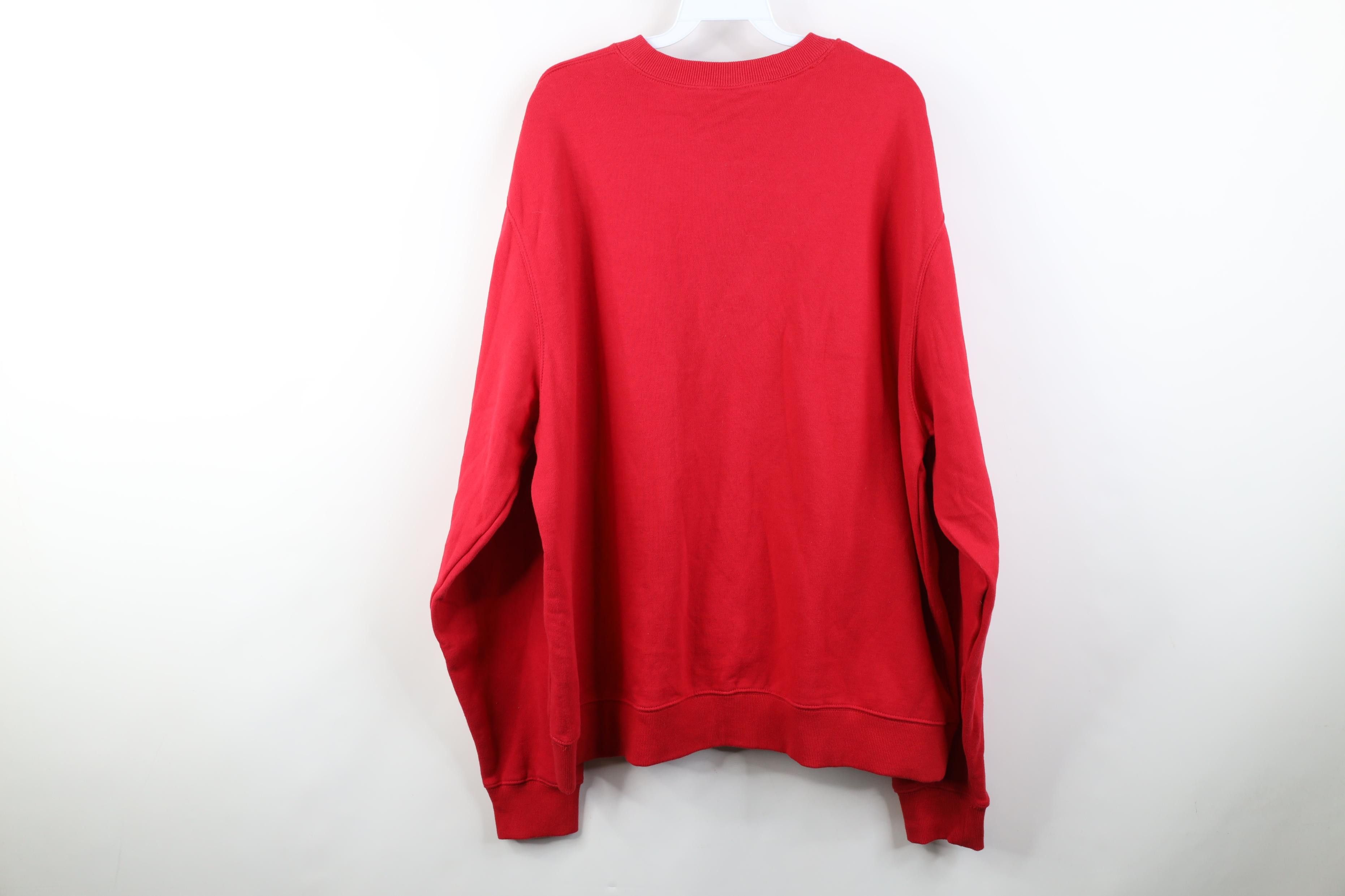Vintage Deadstock Vintage 90s Streetwear Crewneck Sweatshirt Red Size US XXL / EU 58 / 5 - 9 Thumbnail