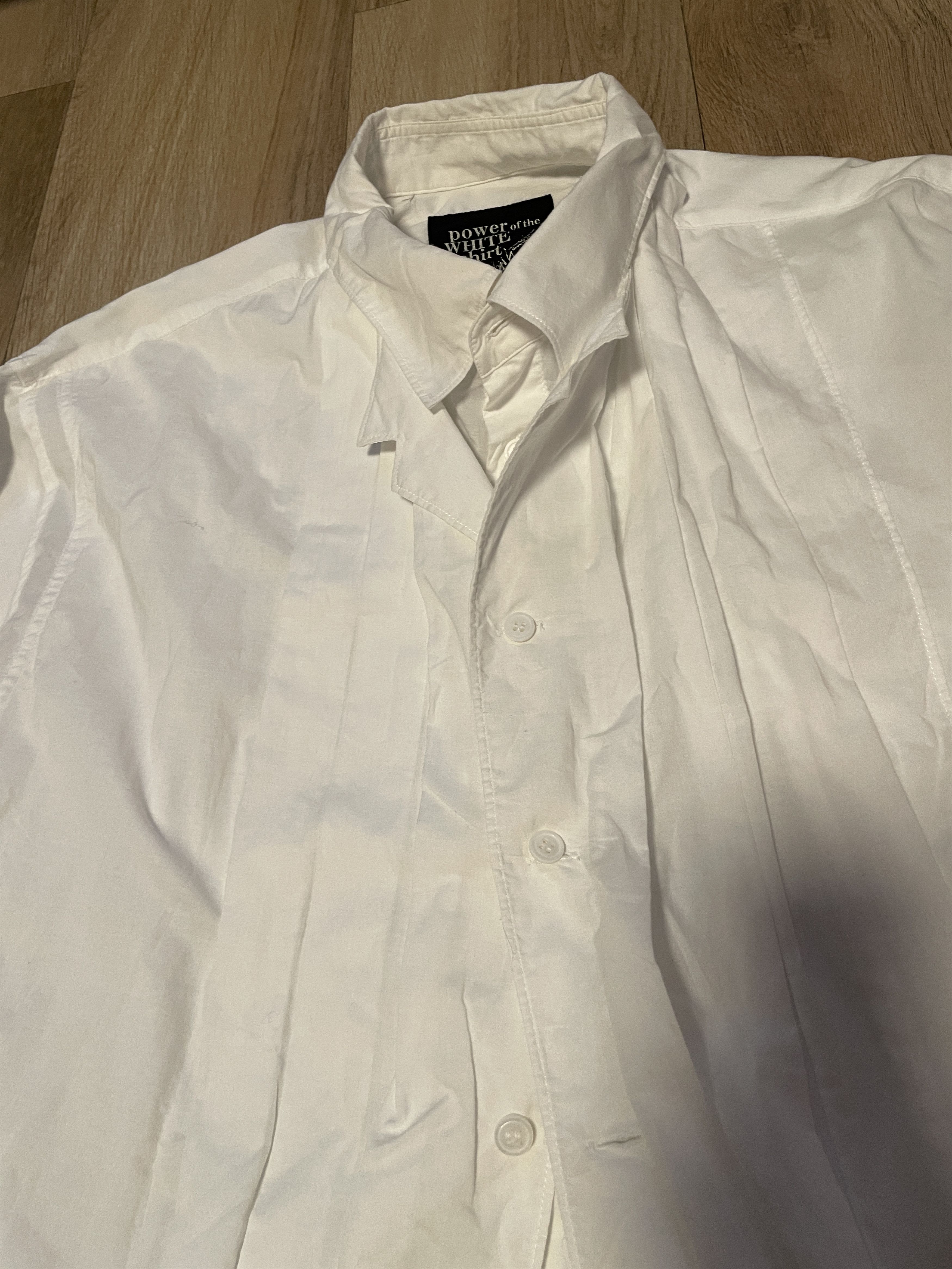 Yohji Yamamoto Yohji Yamamoto Pour Homme the Power of White Shirt Size US L / EU 52-54 / 3 - 11 Thumbnail