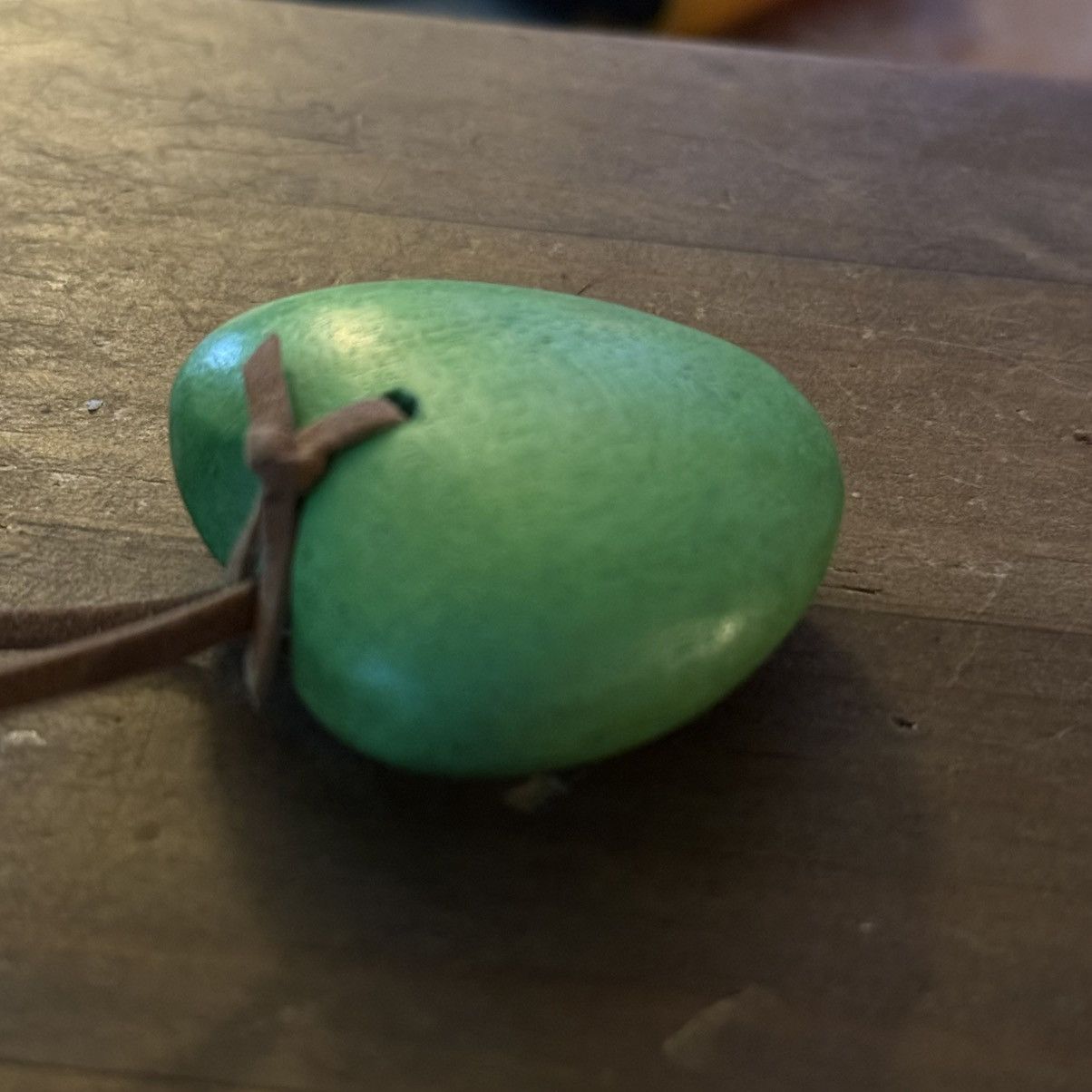 Other Green wooden puffed heart pendant cord necklace Size ONE SIZE - 3 Thumbnail