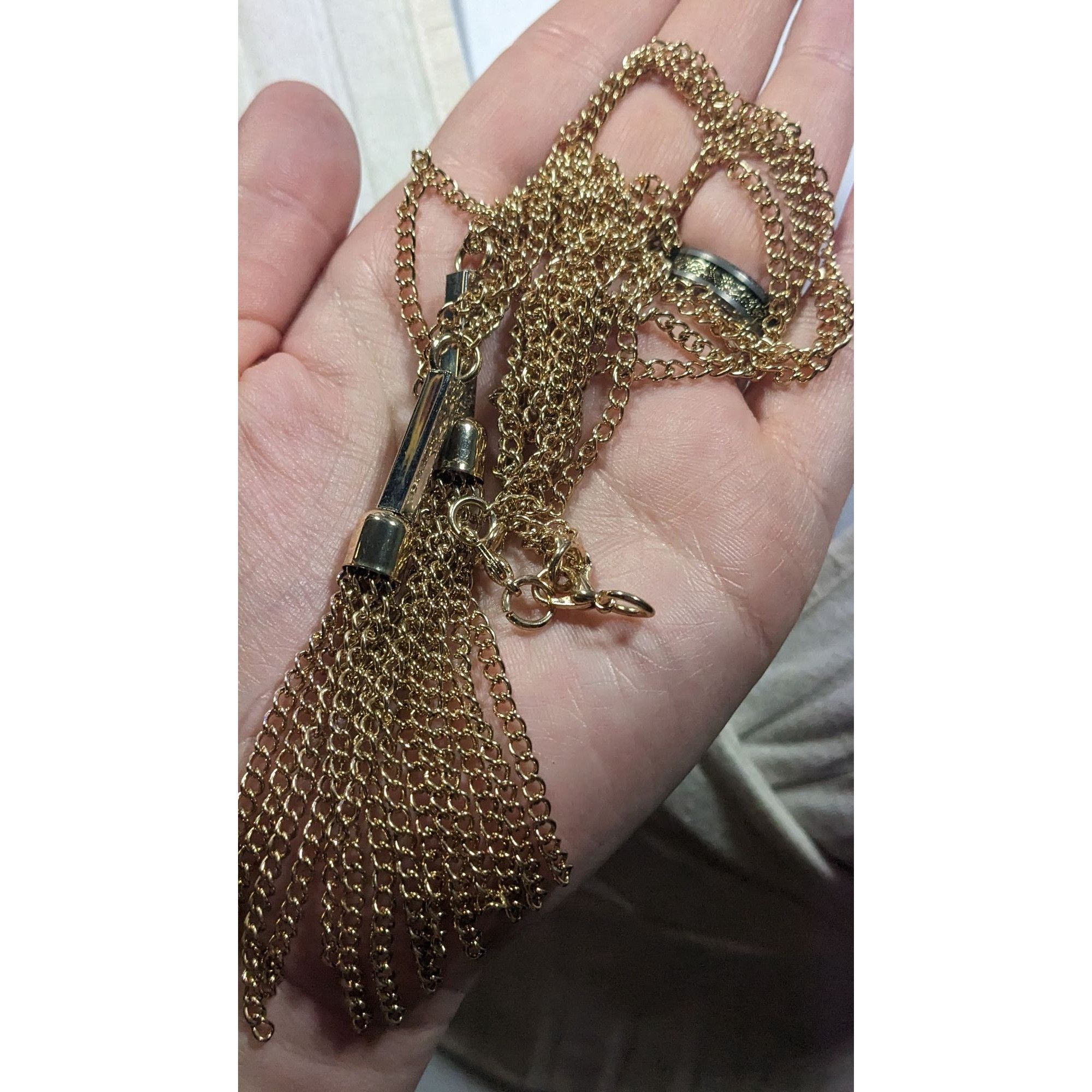 Other Chic Double Chain Tassel Gold Tone Necklace Size ONE SIZE - 4 Thumbnail