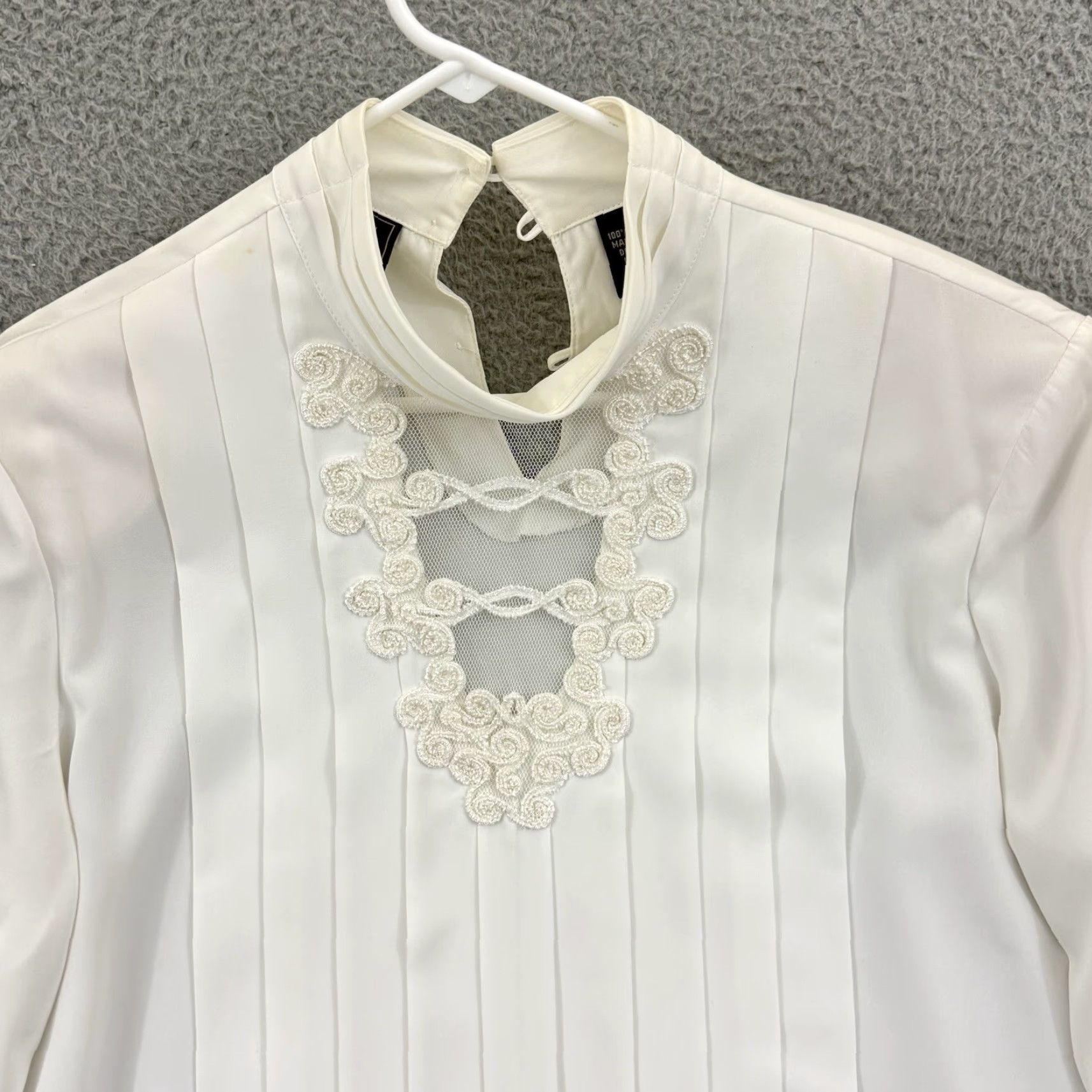 Vintage VINTAGE Laura Scott Shirt Women 12 Long Sleeve Collared Pleated Button Blouse 80s Classic White Shirts Size XL / US 12-14 / IT 48-50 - 3 Thumbnail