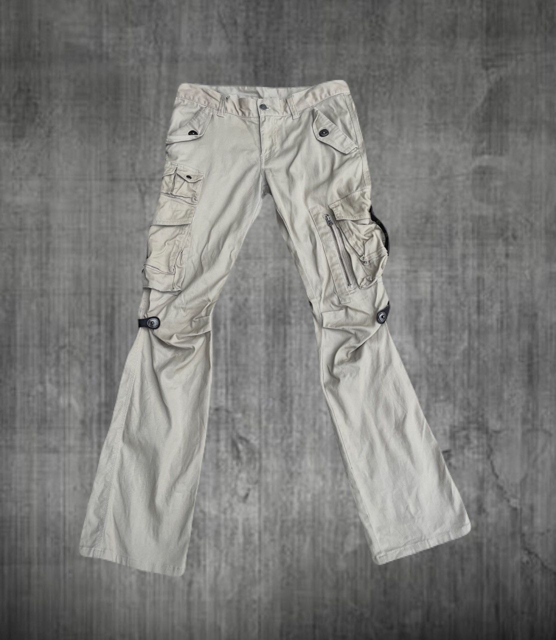 If Six Was Nine 2000s Tornadomart Flared Zip Cargo Pants Japanese archive Size US 31 - 1 Thumbnail