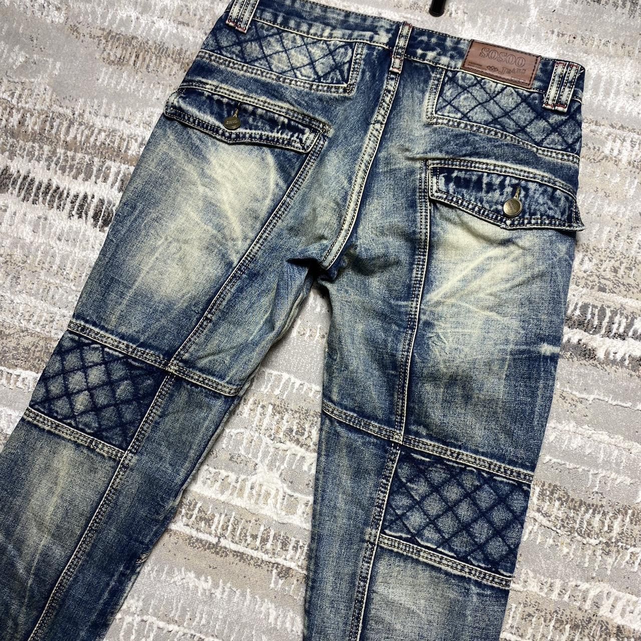 Japanese Brand Vintage Y2K Patchwork Denim Jeans Blue 32" Size US 32 / EU 48 - 5 Thumbnail