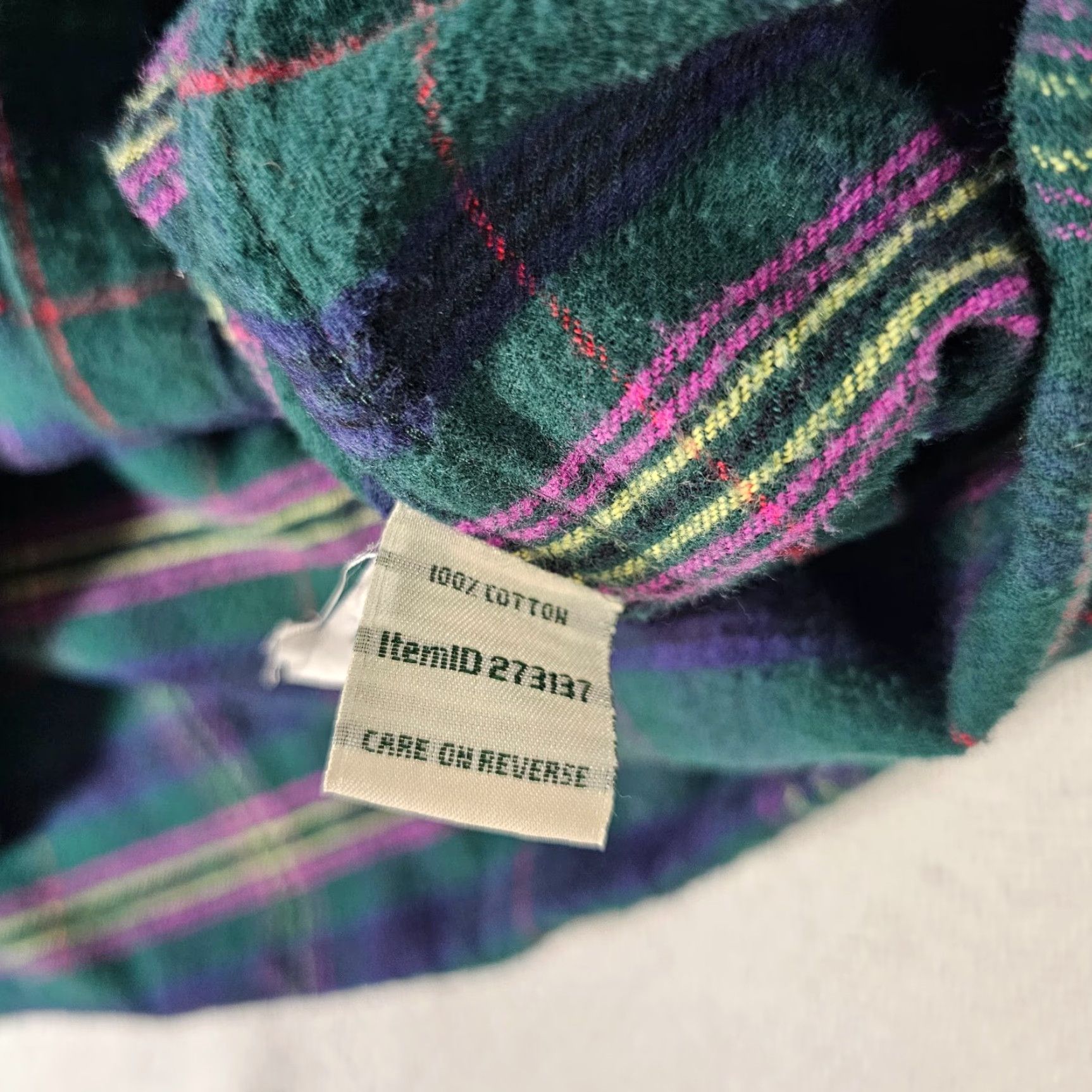 Vintage L.L. Bean Women's Flannel Shirt M Reg Green Plaid Button-Up Long Sleeve Classic Size M / US 6-8 / IT 42-44 - 4 Thumbnail