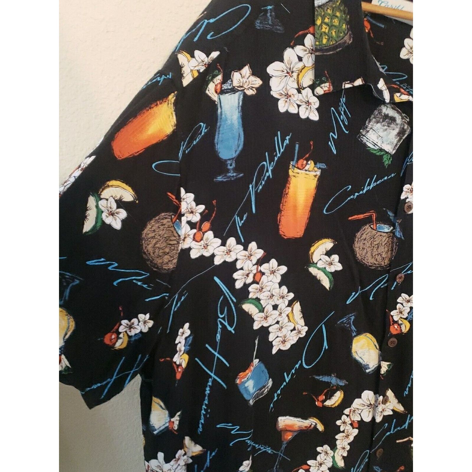 Caribbean Men 4XB Caribbean Hawaiian Shirt Tiki Bar cocktail Shirt Size US XXL / EU 58 / 5 - 6 Thumbnail