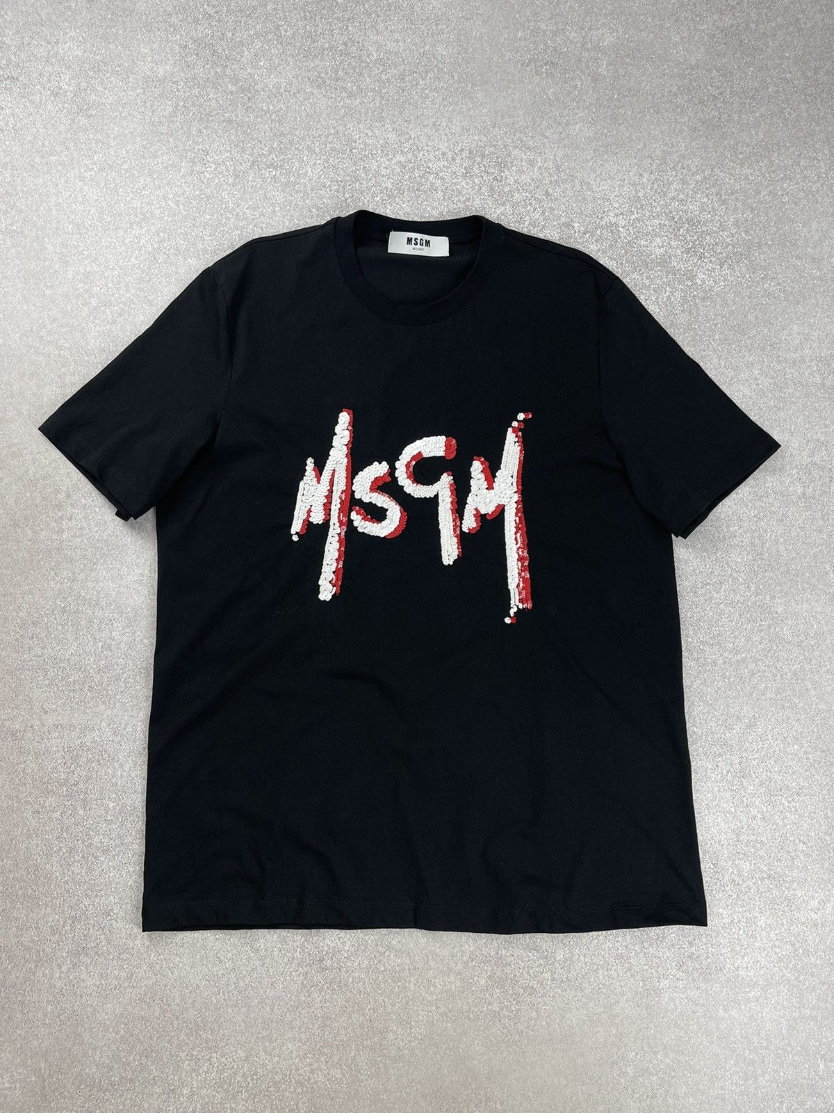 Designer × MSGM MSGM Milano Blqck Cotton Logo T-Shirt Size US M / EU 48-50 / 2 - 1 Thumbnail