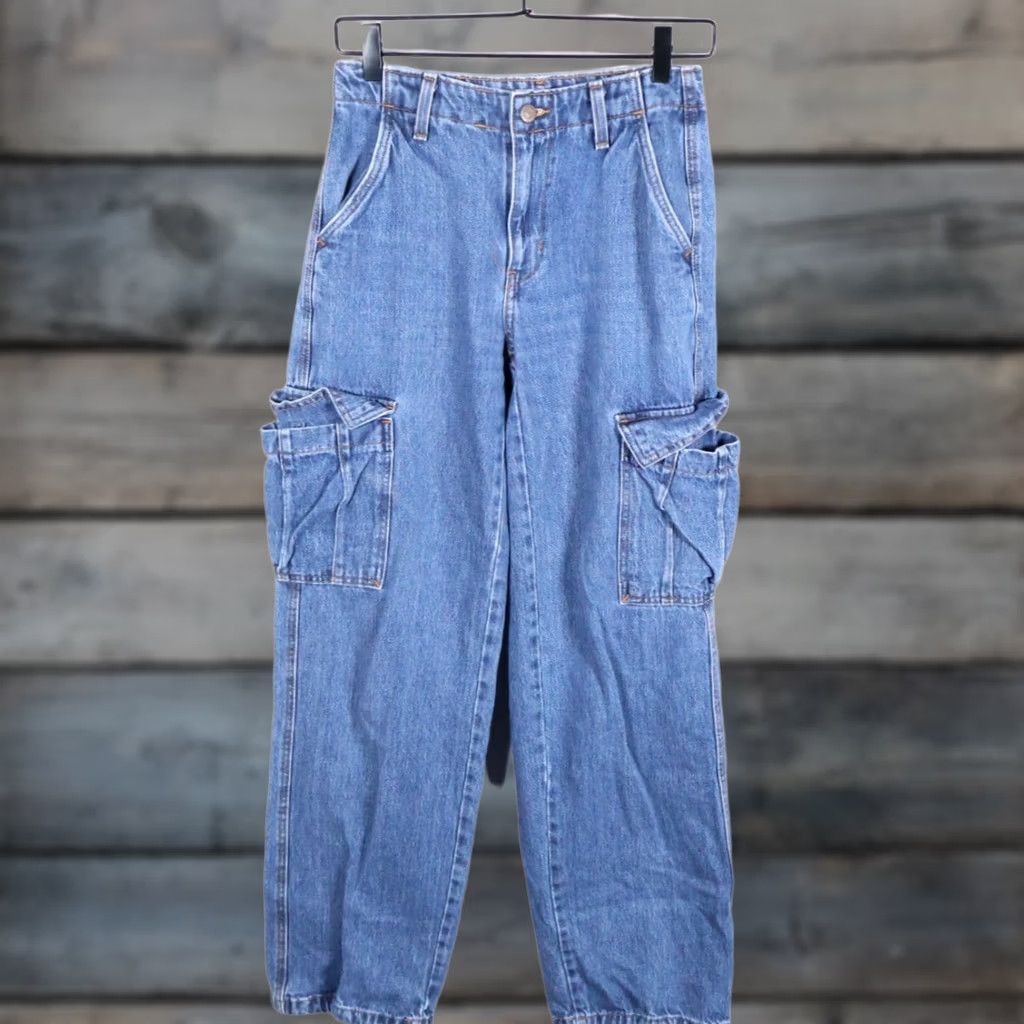 Levi's Levi's '94 Baggy Fit Cargo Jeans Women's 23 Blue Loose Fit Grunge 90s Hipster Retro (27 x 31) Mens Womens Size 40" / US 18 - 1 Thumbnail