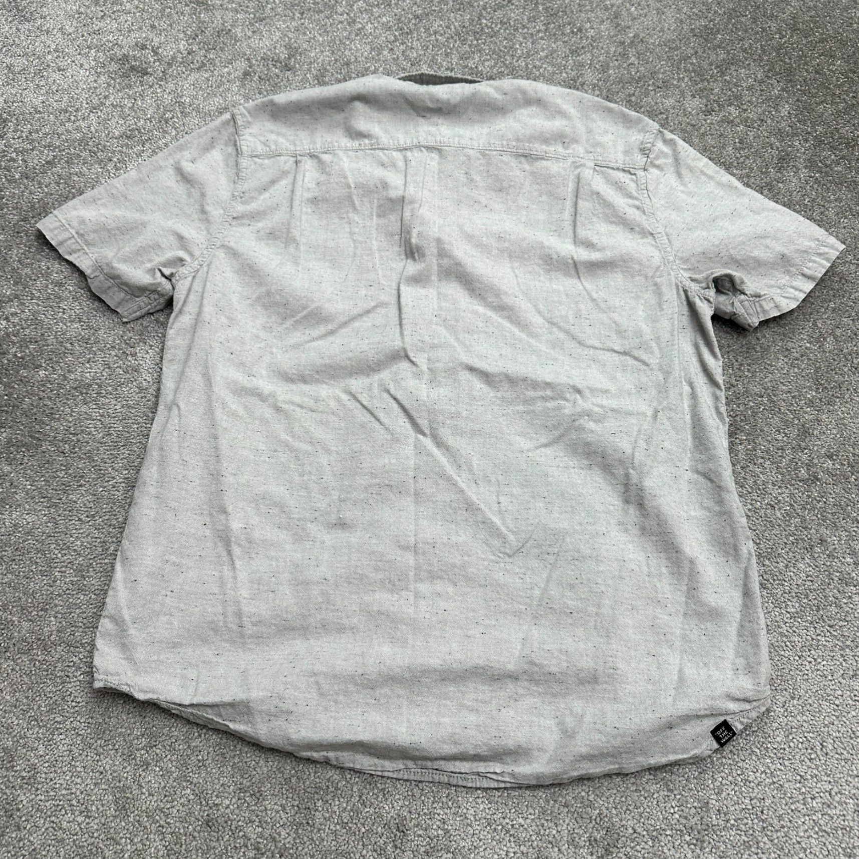 Vans Vans Off The Wall Button-Down Shirt Mens L Gray Short Sleeve Cotton Casual Size US L / EU 52-54 / 3 - 2 Thumbnail