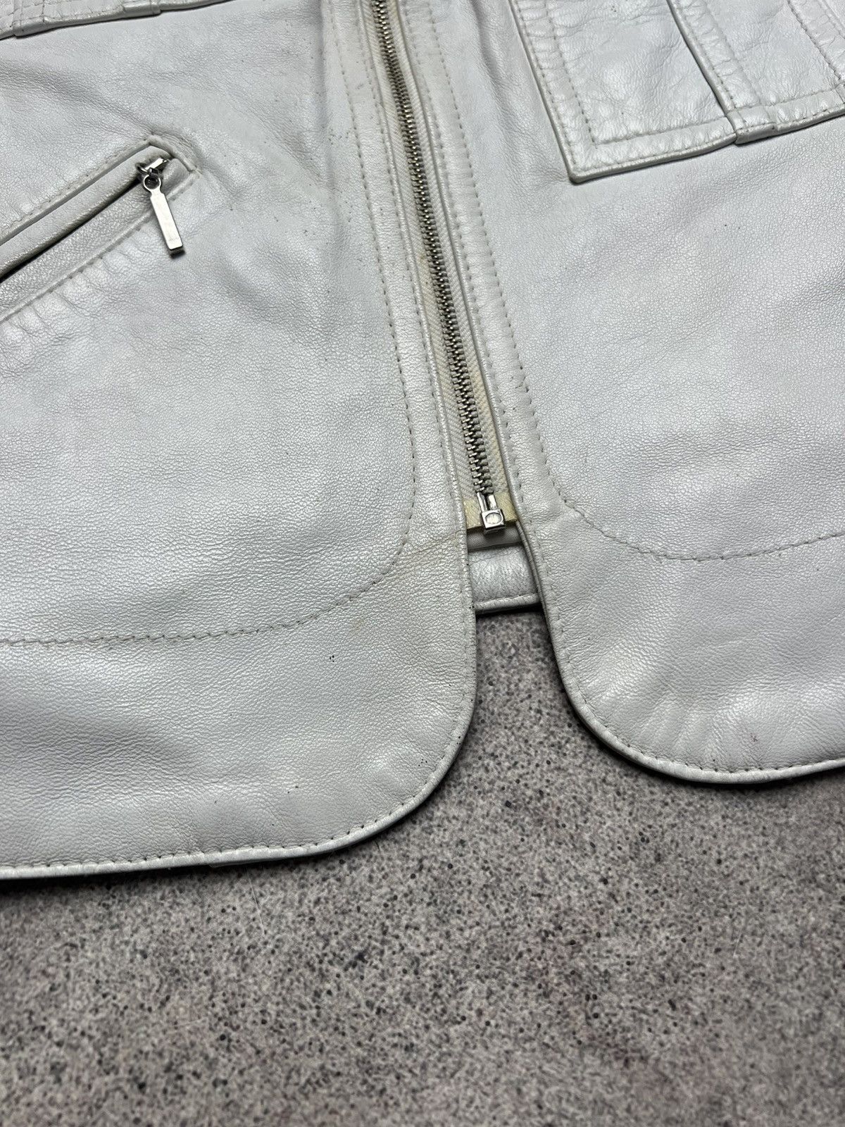 Leather × Vintage Vintage multi pocket leather white jacket like helmut Size S / US 4 / IT 40 - 5 Thumbnail