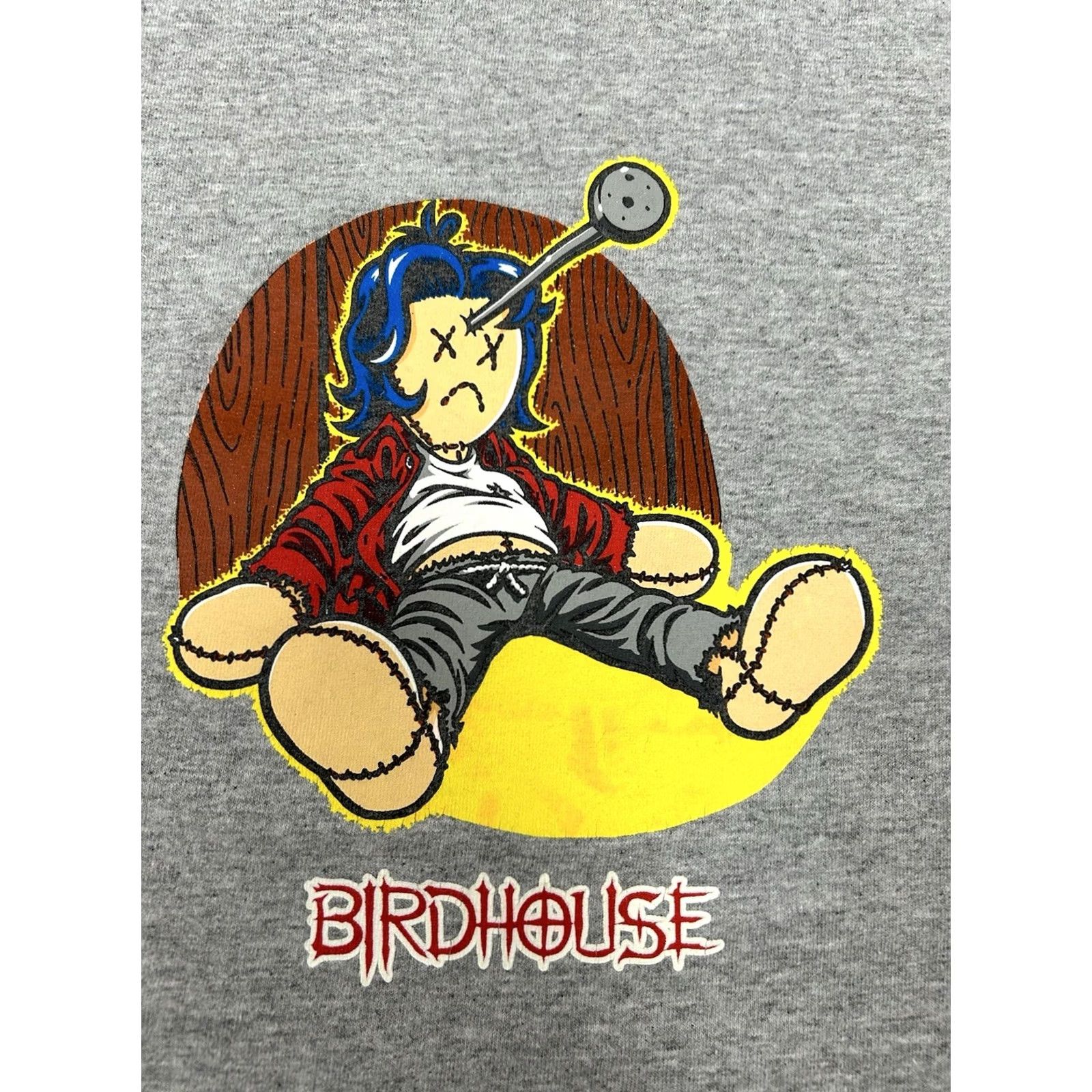 Vintage VINTAGE Birdhouse Skateboards Heath Kirchart Voodoo Doll Skate Tee XL Gray 2000 Rare Skateboarding Size US XL / EU 56 / 4 - 4 Thumbnail