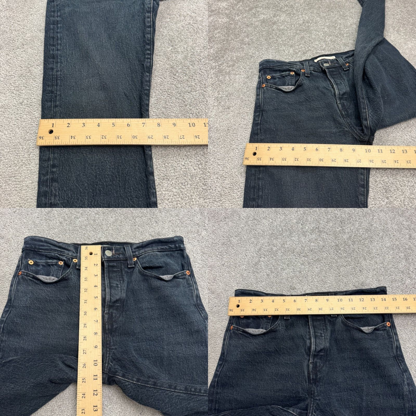 Levi's Levi's Wedgie Icon Button Fly Ankle Denim Jeans Women 27 Black High Rise Stretch Size 27" / US 4 / IT 40 - 10 Thumbnail