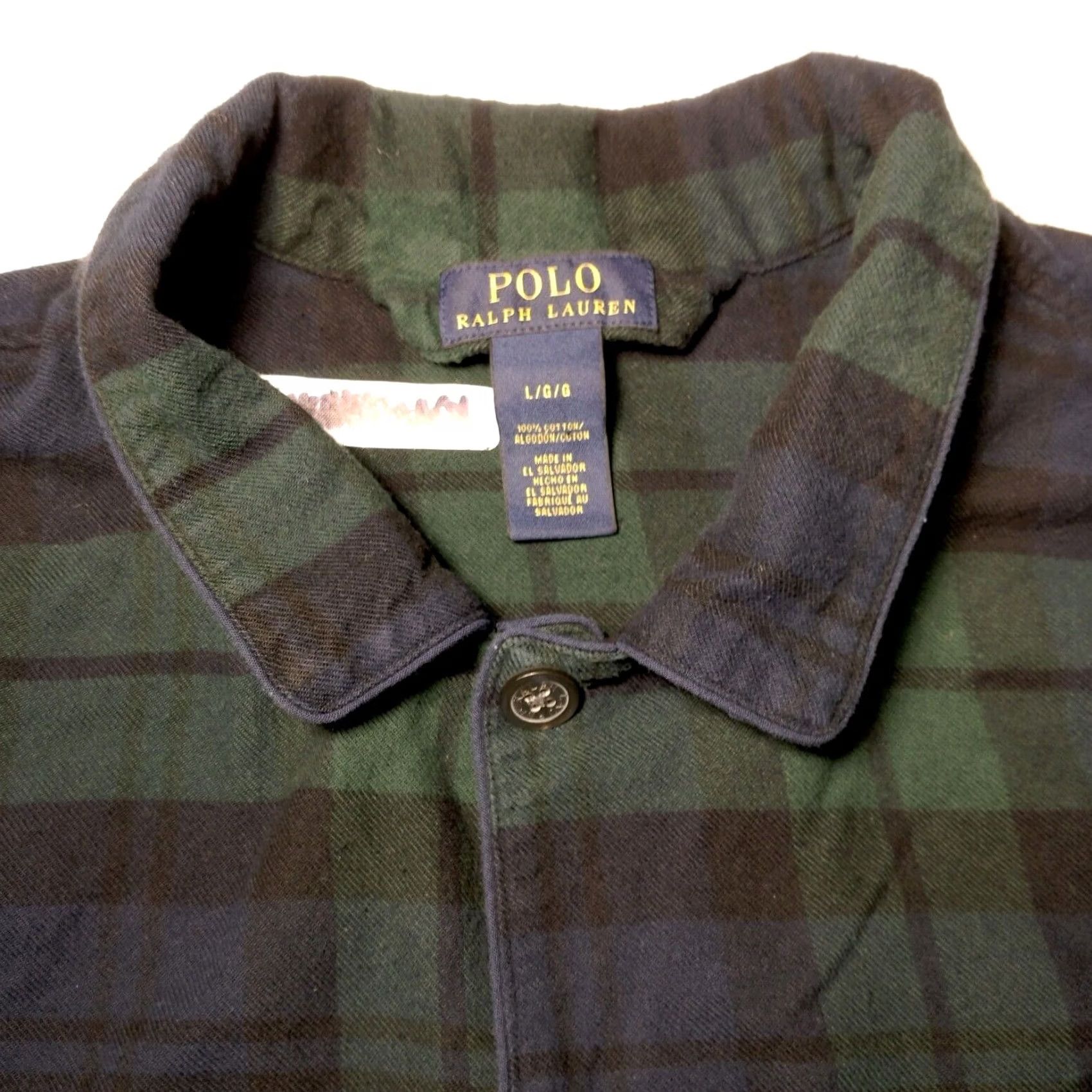 Polo Ralph Lauren VINTAGE Polo Ralph Lauren Pajama Top Shirt Men L Blackwatch Tartan Flannel Read Size US L / EU 52-54 / 3 - 7 Thumbnail