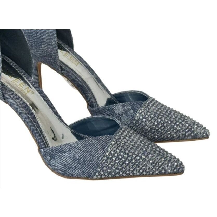 Other KAYLEEN / Net-26 / Blue Deni / Rhinestone / Pointed-Toe Pum Size US 9 / IT 39 - 3 Thumbnail