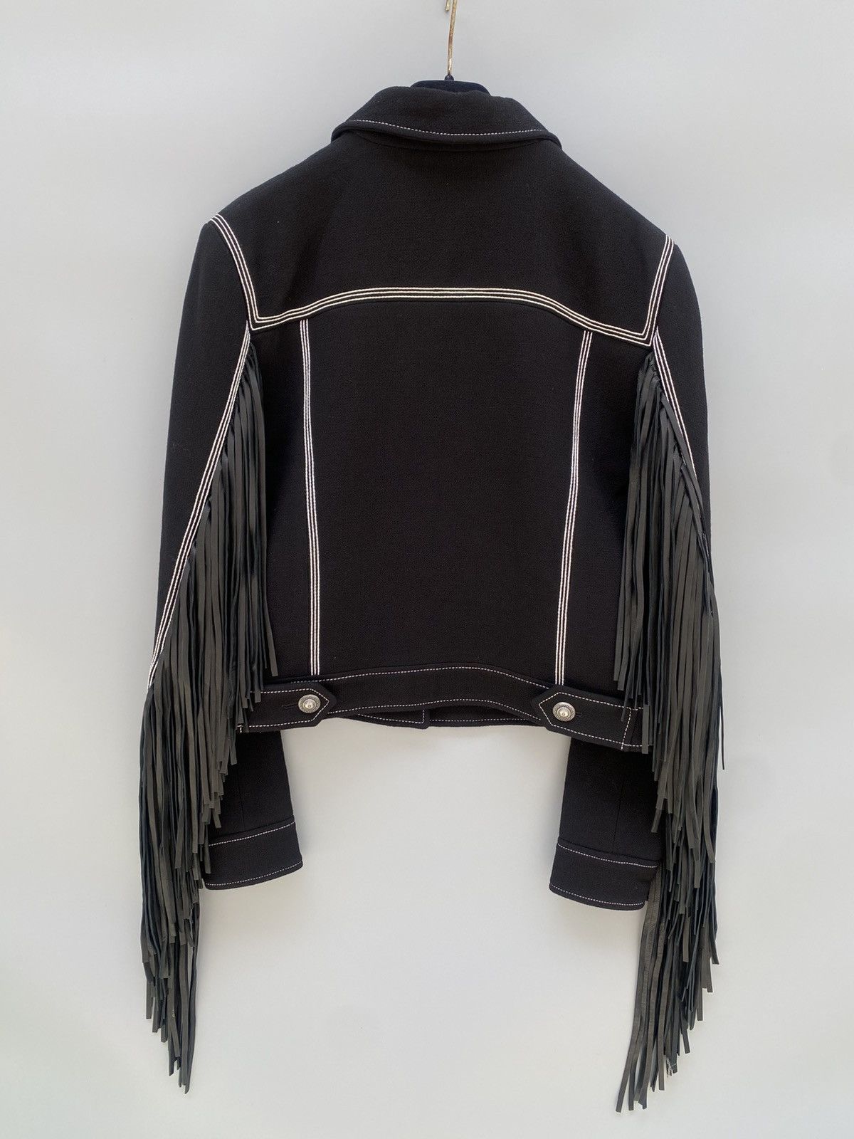 Other Fall 2016- Fausto Puglisi- Leather Fringe Wool Jacket Size M / US 6-8 / IT 42-44 - 2 Thumbnail