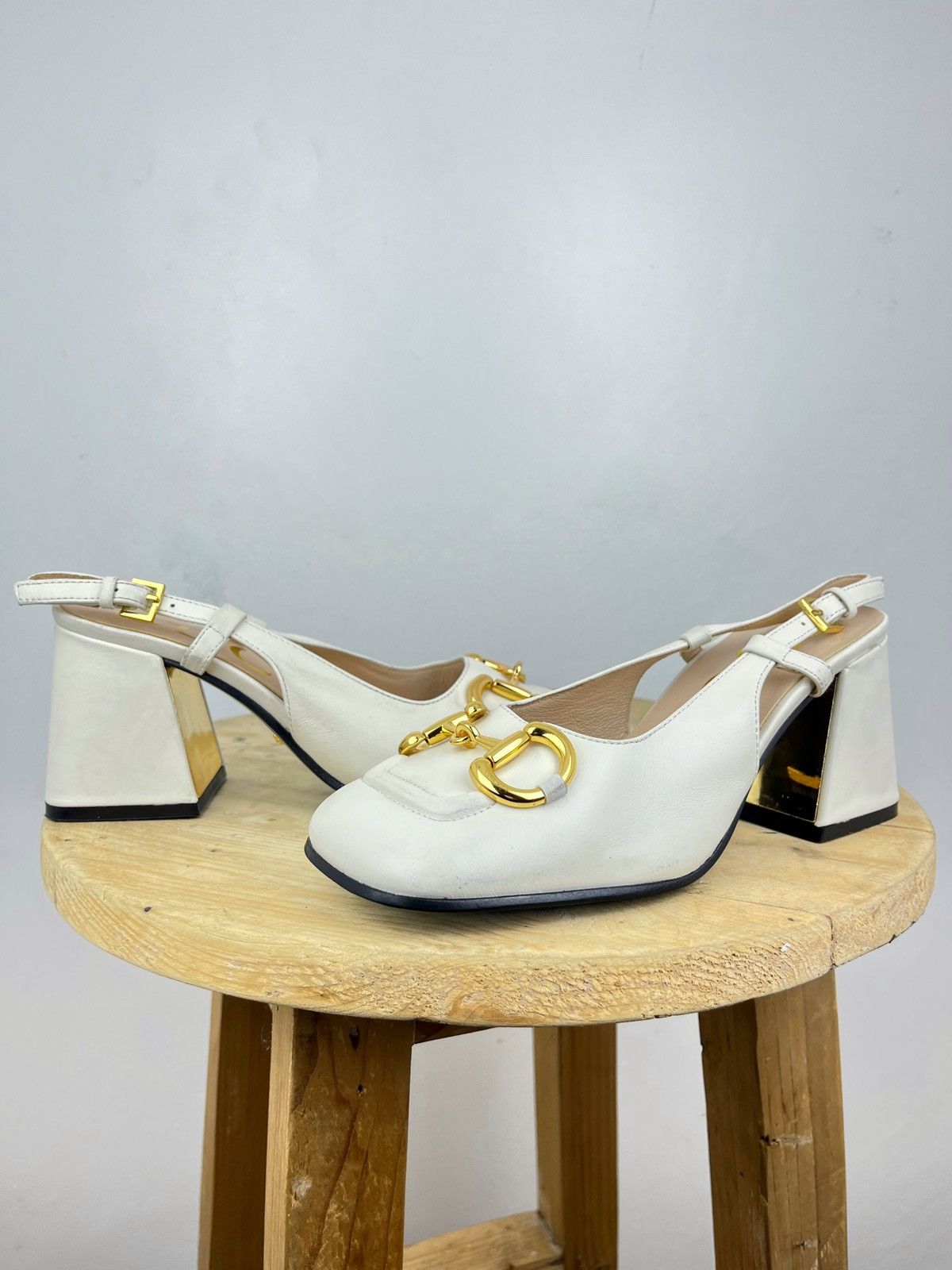 Gucci Horsebit Leather Slingback Pumps Size US 6 / IT 36 - 4 Thumbnail