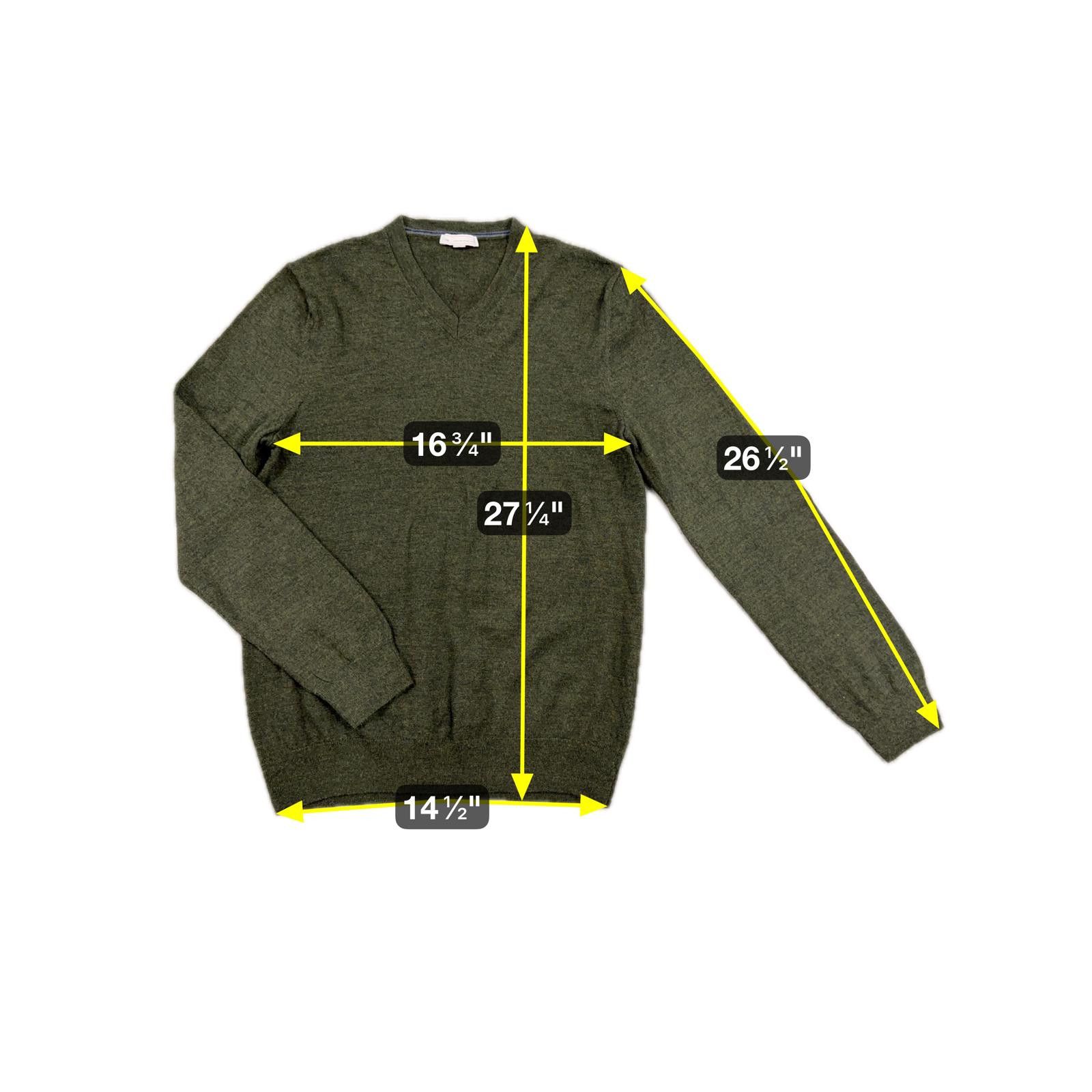 Gap Gap Extra Fine Merino Wool V-Neck Sweater Olive Green - M Size US M / EU 48-50 / 2 - 3 Thumbnail