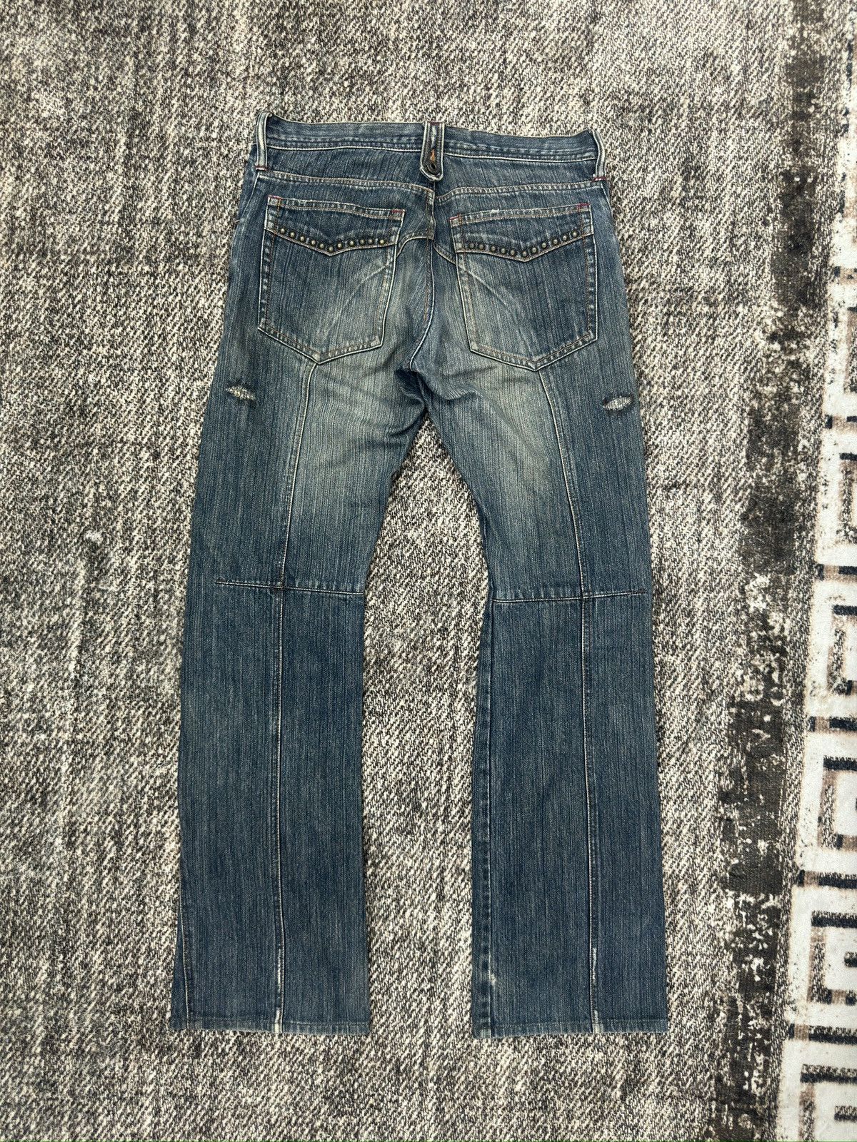 Japanese Brand Rupert The Difference Japan Patchworked Studded Jeans Size US 31 - 9 Thumbnail