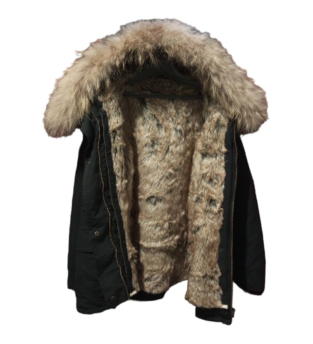 14th Addiction × If Six Was Nine × Japanese Brand Here's Town - Fur Hoodie Double Fur Vest Parka Size M / US 6-8 / IT 42-44 - 2 Thumbnail