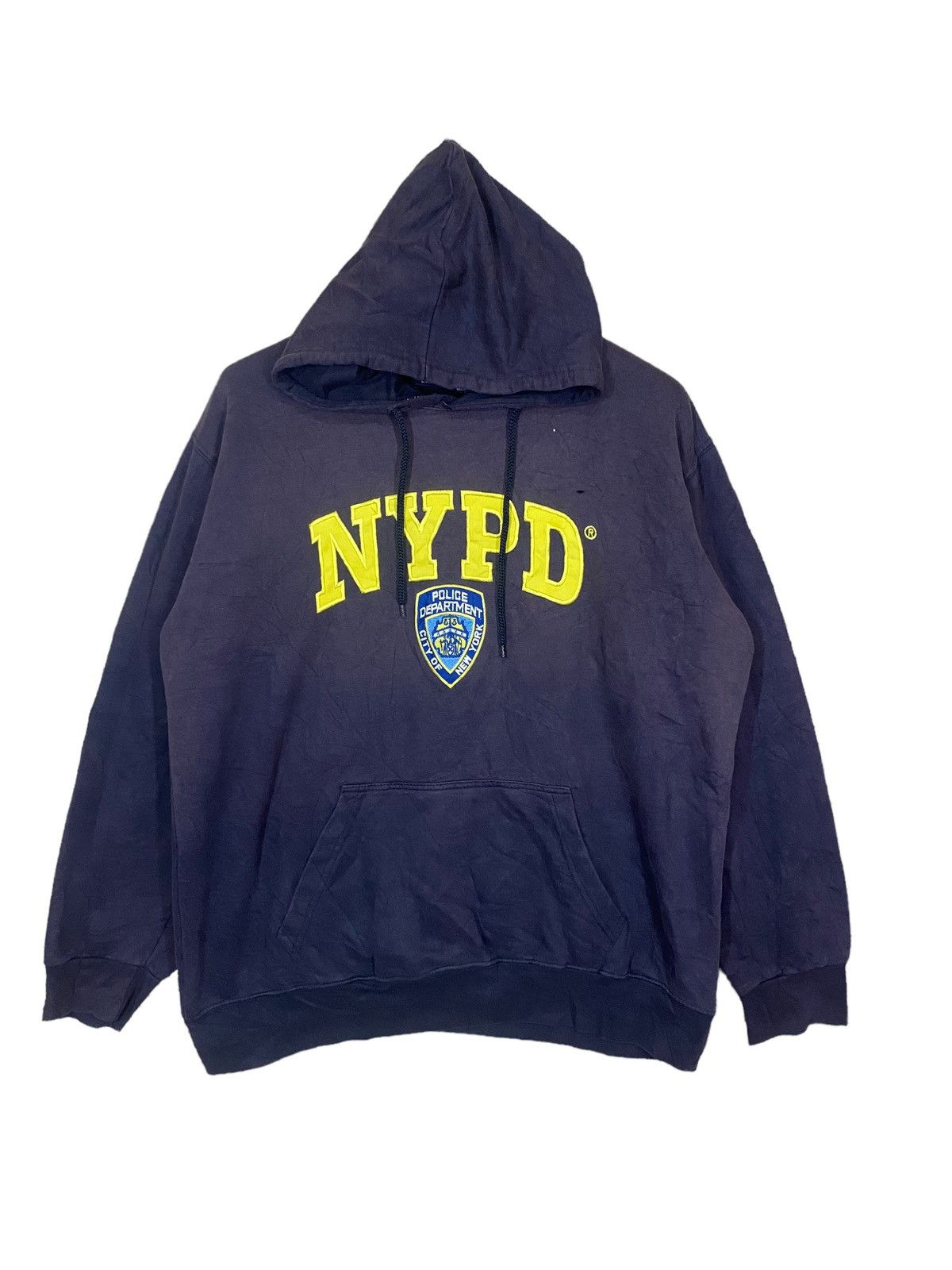 Vintage Y2k nypd hoodie pullover sun faded size xl Size US XL / EU 56 / 4 - 1 Thumbnail