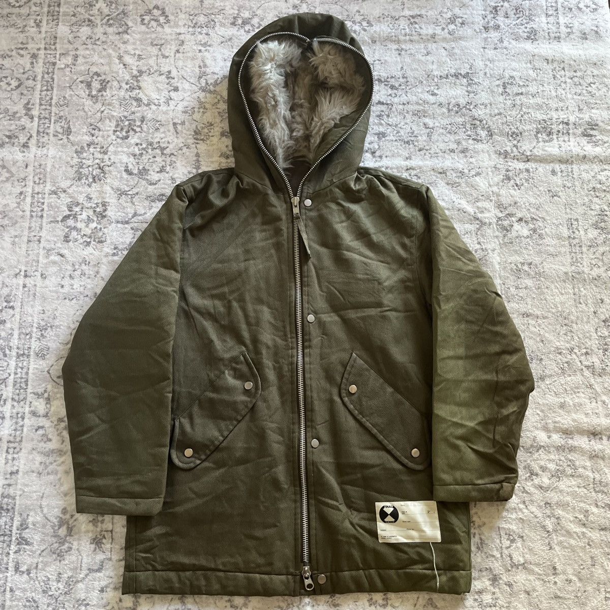 Final Home Survival Padded Fur Full Zip Parka Green 3