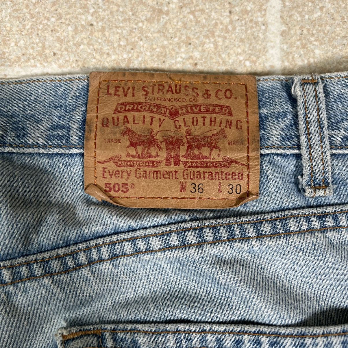 Levi's Vintage Levi's 505 Distressed Straight Jeans Made in Mexico Size US 34 / EU 50 - 5 Thumbnail