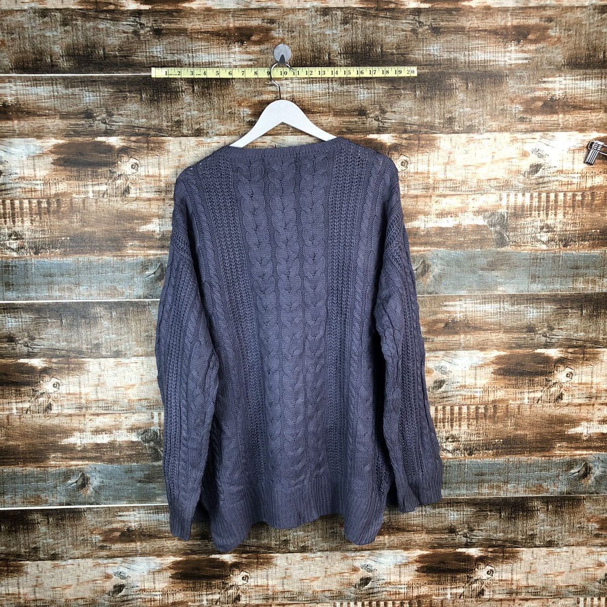 Homespun Knitwear Mono Mart Purple faded cable Knitwear #A1843 Size US XL / EU 56 / 4 - 12 Thumbnail