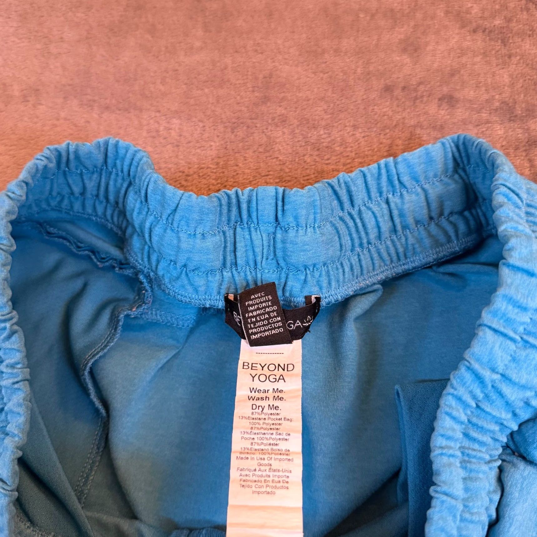 Beyond Yoga Beyond Yoga Heathered Blue Athletic Lounge Shorts Drawstring Mens Size Medium Size US 31 - 4 Thumbnail