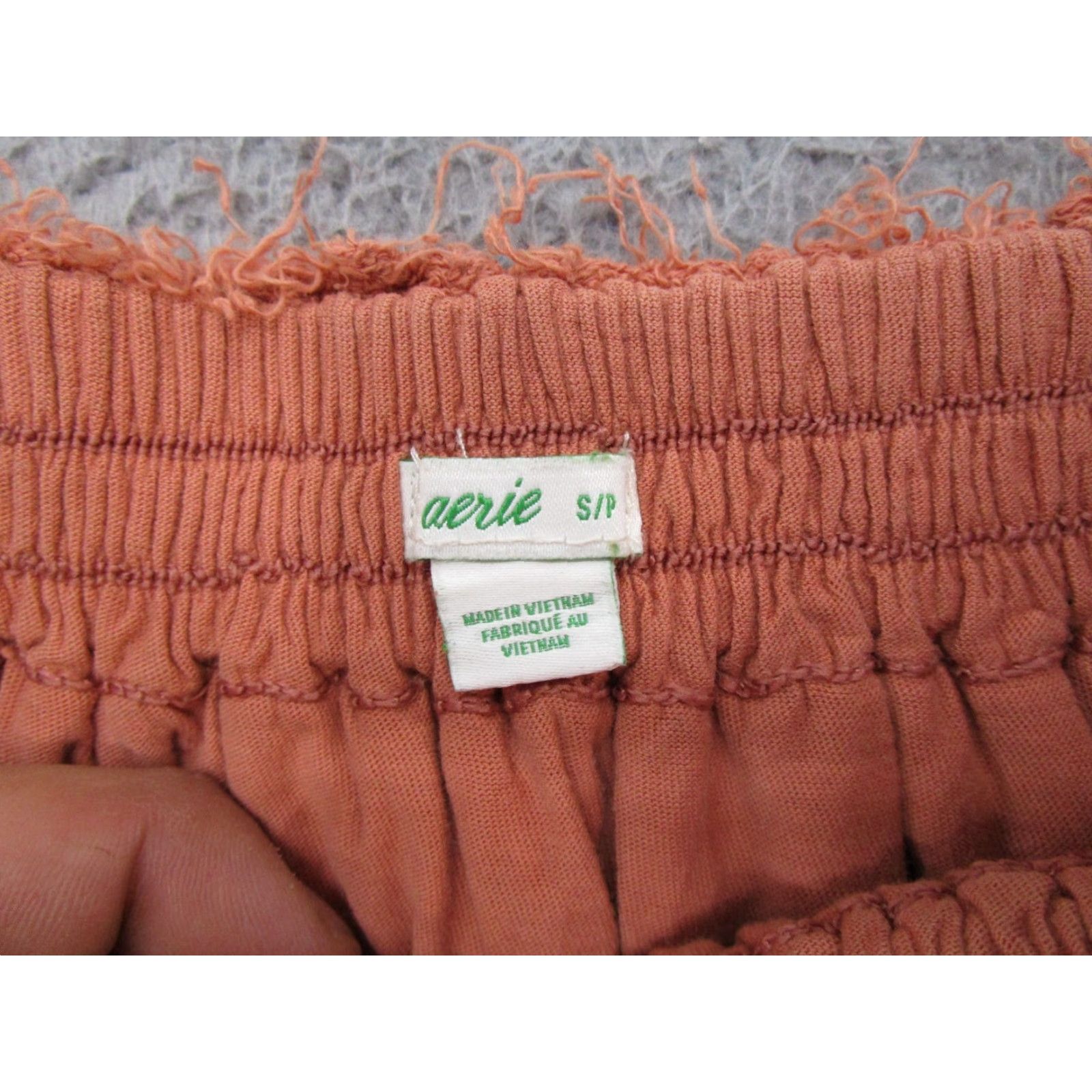 Vintage Aerie Skirt Women Short Cotton Orange Elastic Waist Size S Boho Beach 90s Style Womens Size 28" / US 6 / IT 42 - 2 Thumbnail