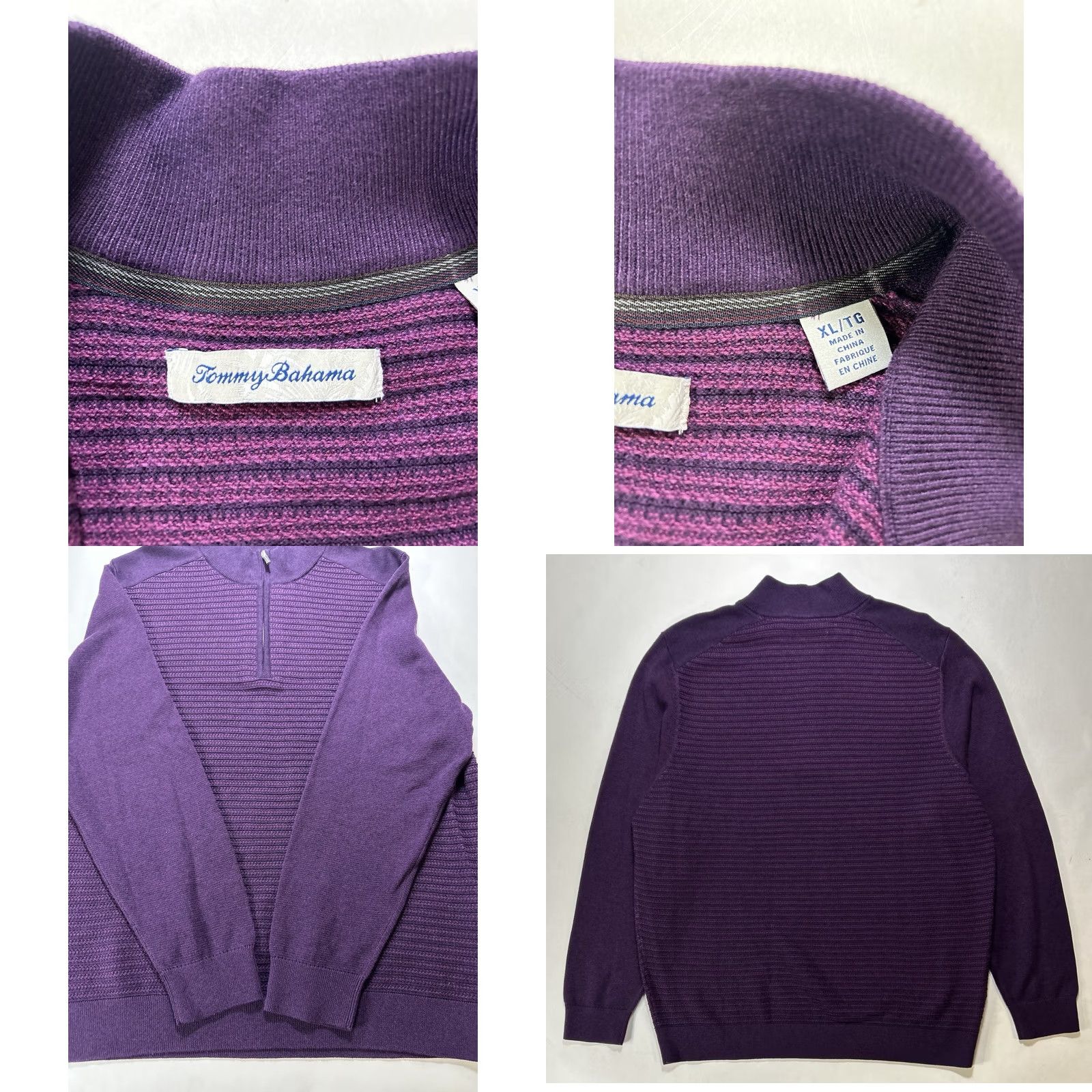 Tommy Bahama Tommy Bahama Pullover 1/4 Zip Long Sleeve Purple XL Men Size US XL / EU 56 / 4 - 8 Thumbnail