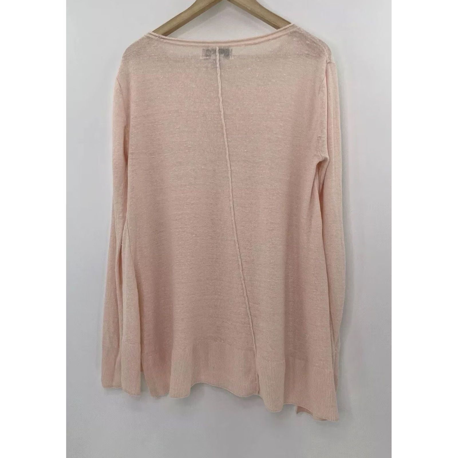 Pinko Magaschoni Shirt M Light Pink 100% Linen Long Sleeve Breathable Flaw Size M / US 6-8 / IT 42-44 - 2 Thumbnail