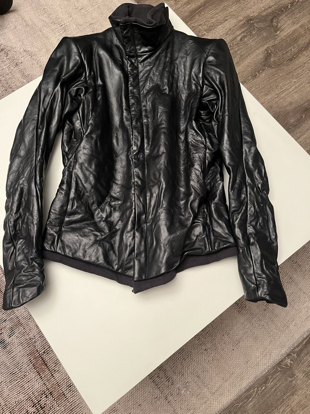 image of Devoa Cow Leather Jacket in Black, Men's (Size Medium)