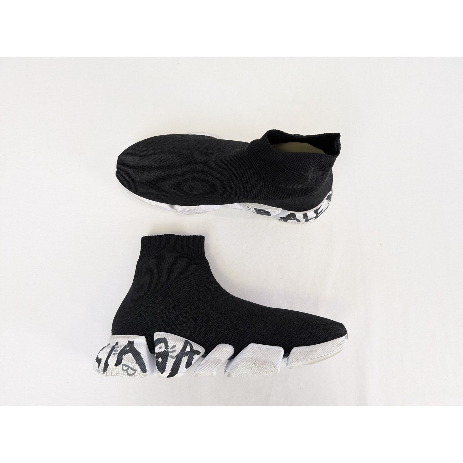 Balenciaga o1rshd1 Q:2/ Rec Knit Graffiti Speed 2.0 Lt Sneakers Black Size US 9 / EU 42 - 1 Thumbnail