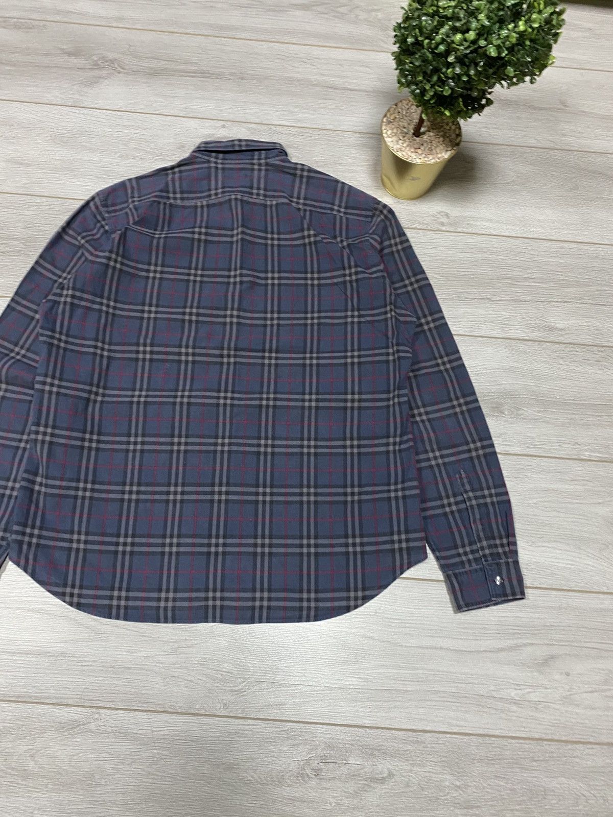 Burberry Burberry Brit shirt nova check dark blue overprint vintage Size US XL / EU 56 / 4 - 9 Thumbnail