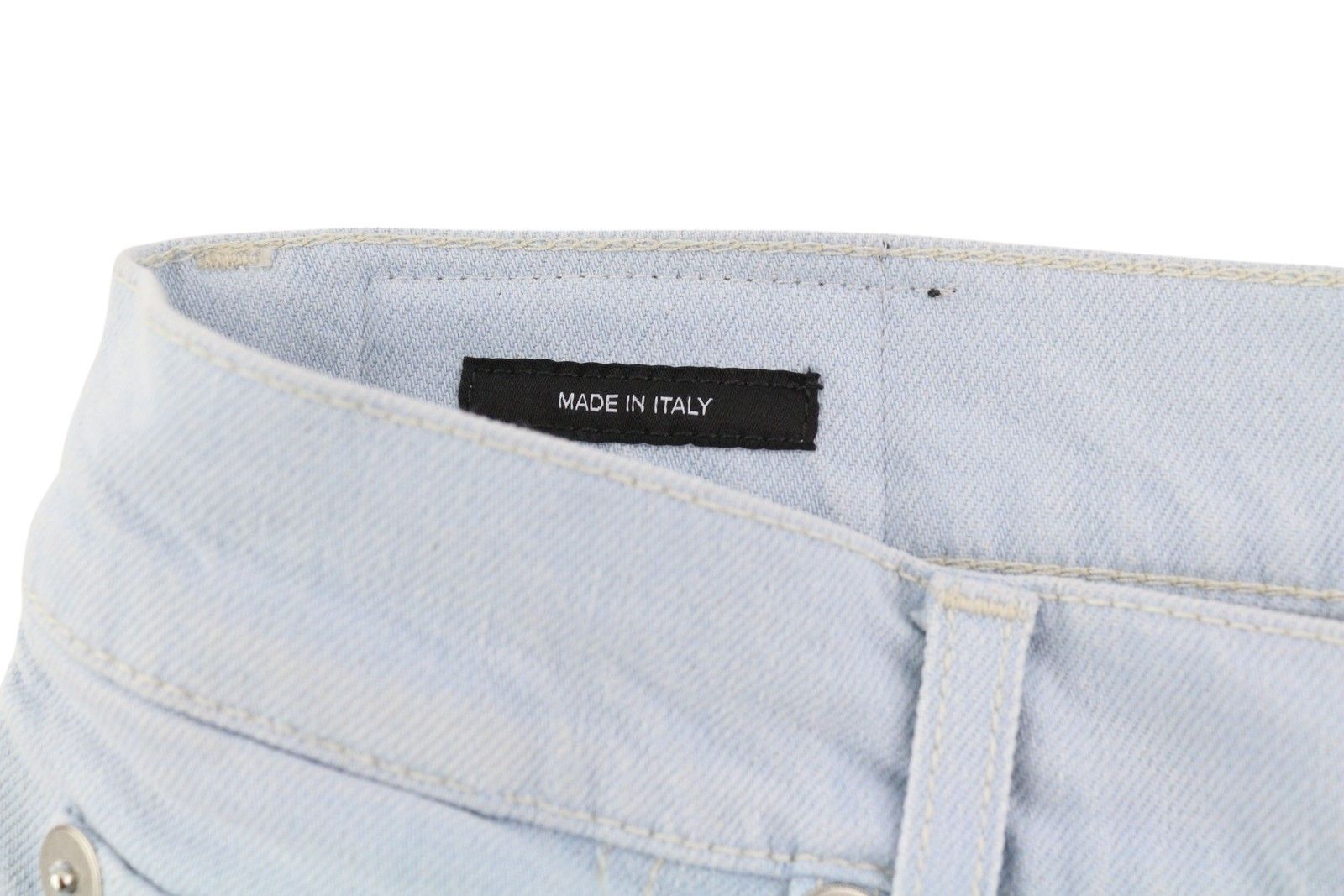 R13 ROMEO 28 Washed Blue Stretch Cropped Zip Fly Jeans 84458 Size 28" / US 6 / IT 42 - 7 Thumbnail
