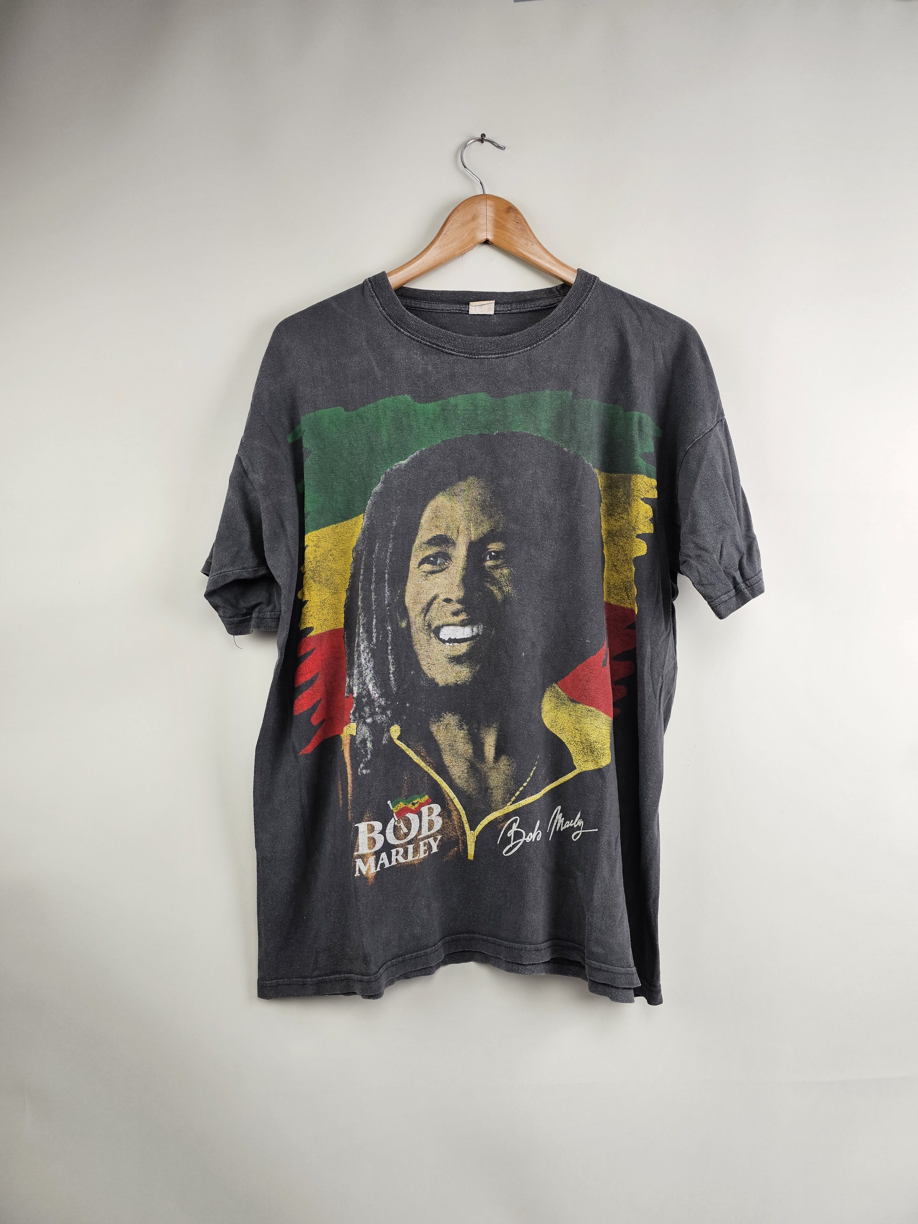 image of Band Tees x Bob Marley 90's Bob Marley The King Of Africa XL 22.5" 28" in Black, Men's