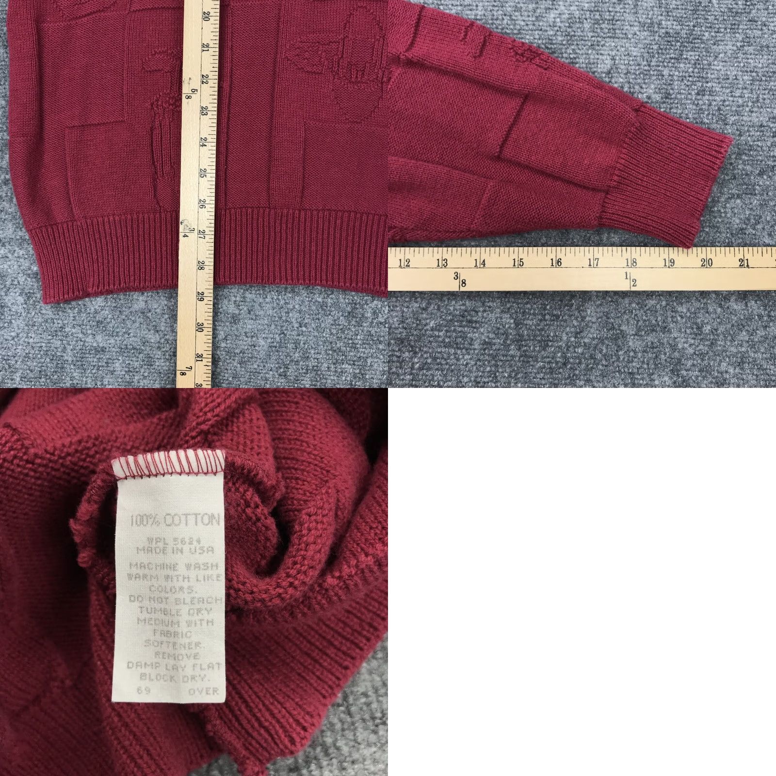 Vintage VINTAGE Fairway Knit Golf Sweater Mens XL Red 100% Cotton Cable-Knit Crew Neck Pullover Sports Golf Size US XL / EU 56 / 4 - 8 Thumbnail