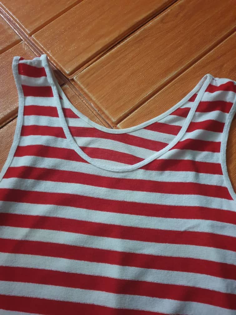 Japanese Brand Unbrand Stripe red white shirt Size L / US 10 / IT 46 - 2 Thumbnail